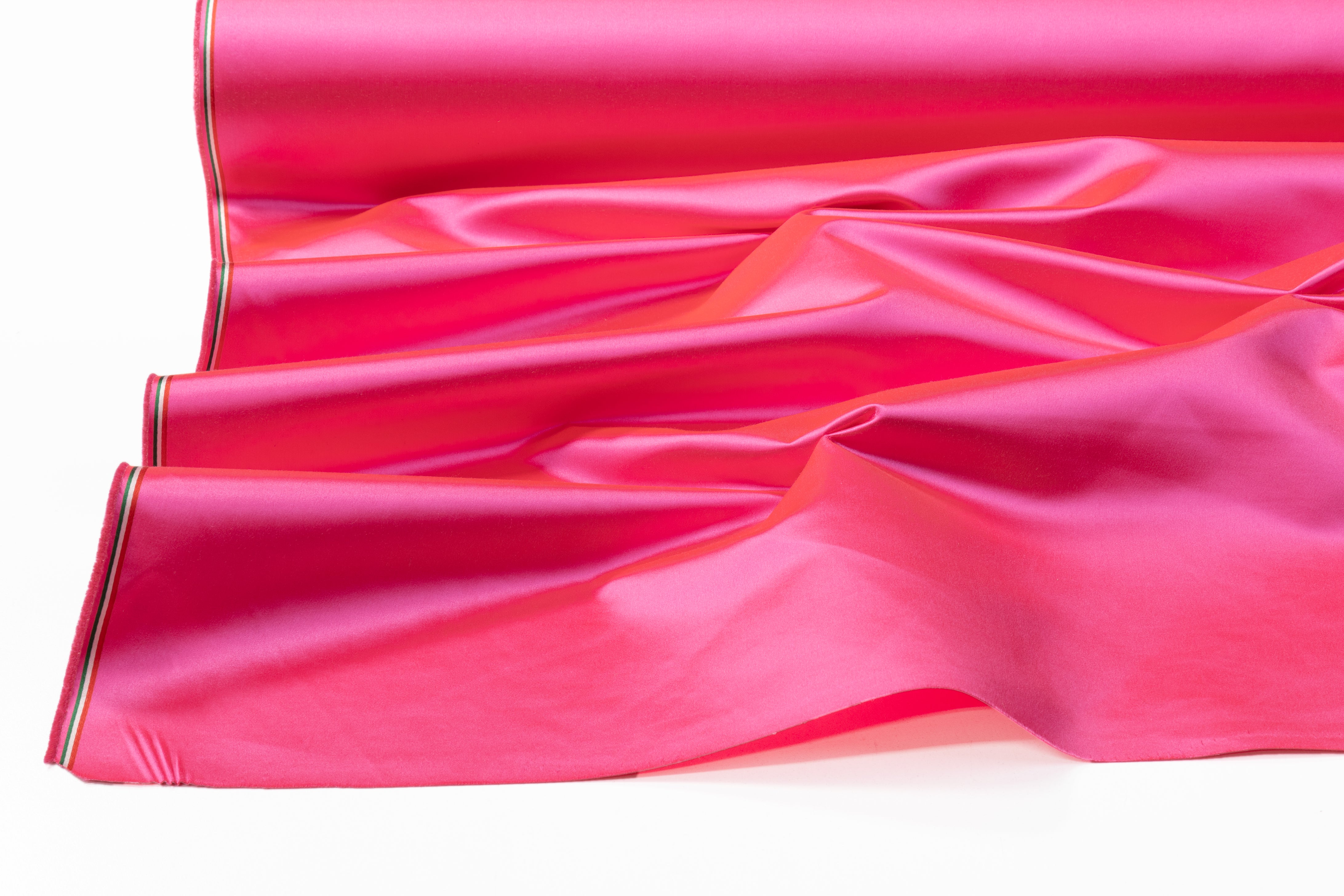 Italian Silk Viscose Duchess Satin - Hot Pink