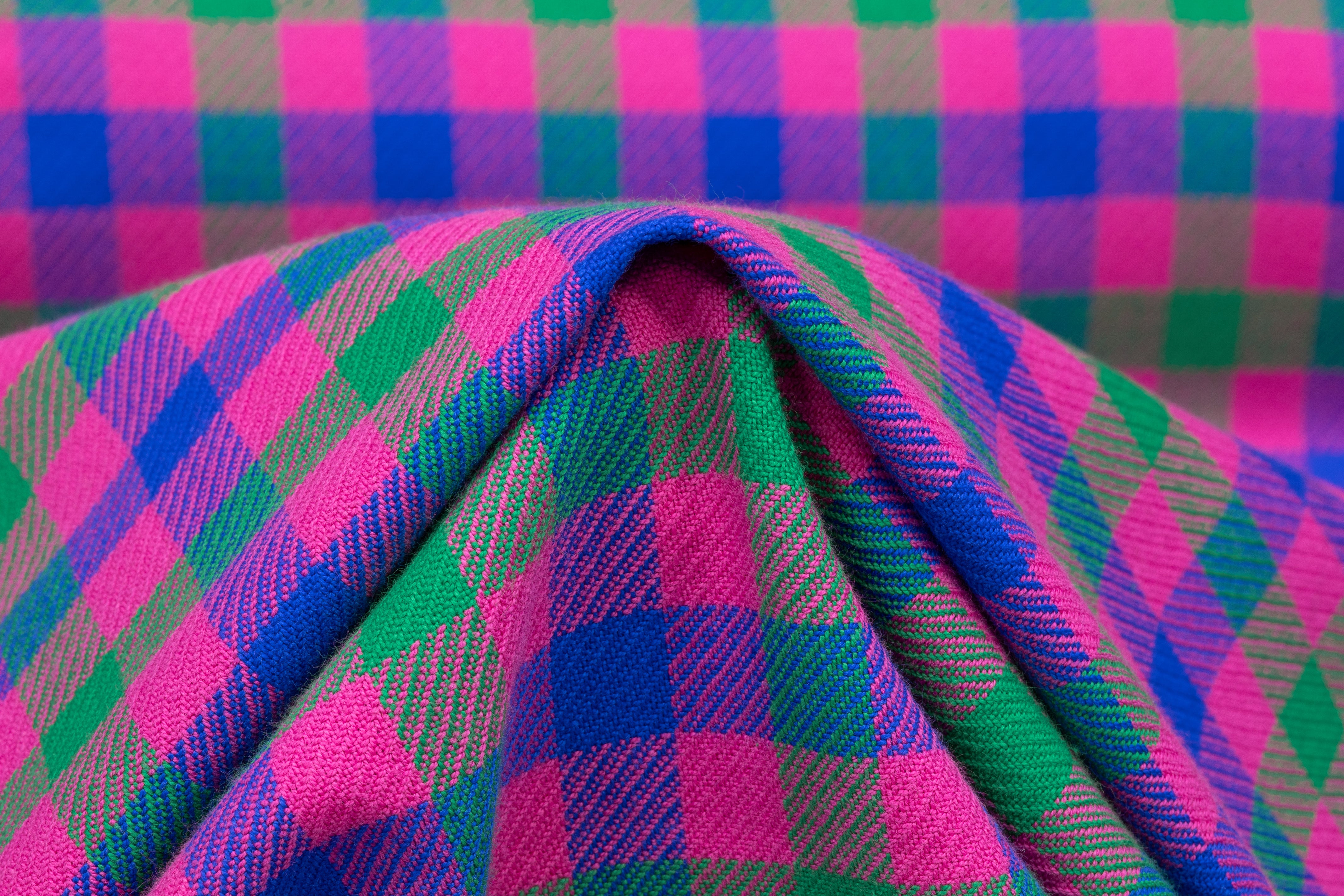 Plaid Italian Cotton Flannel - Pink / Green / Blue