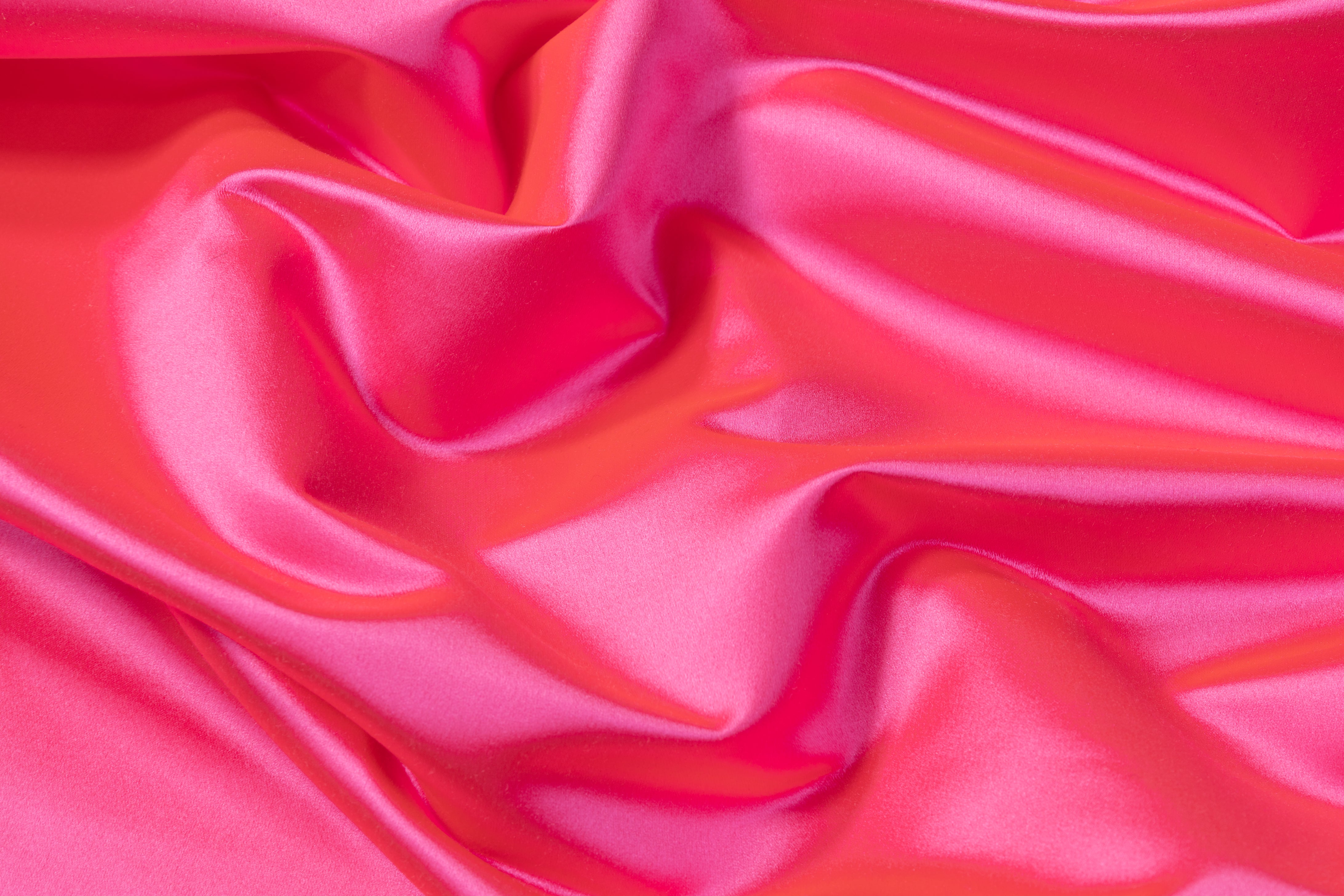 Italian Silk Viscose Duchess Satin - Hot Pink