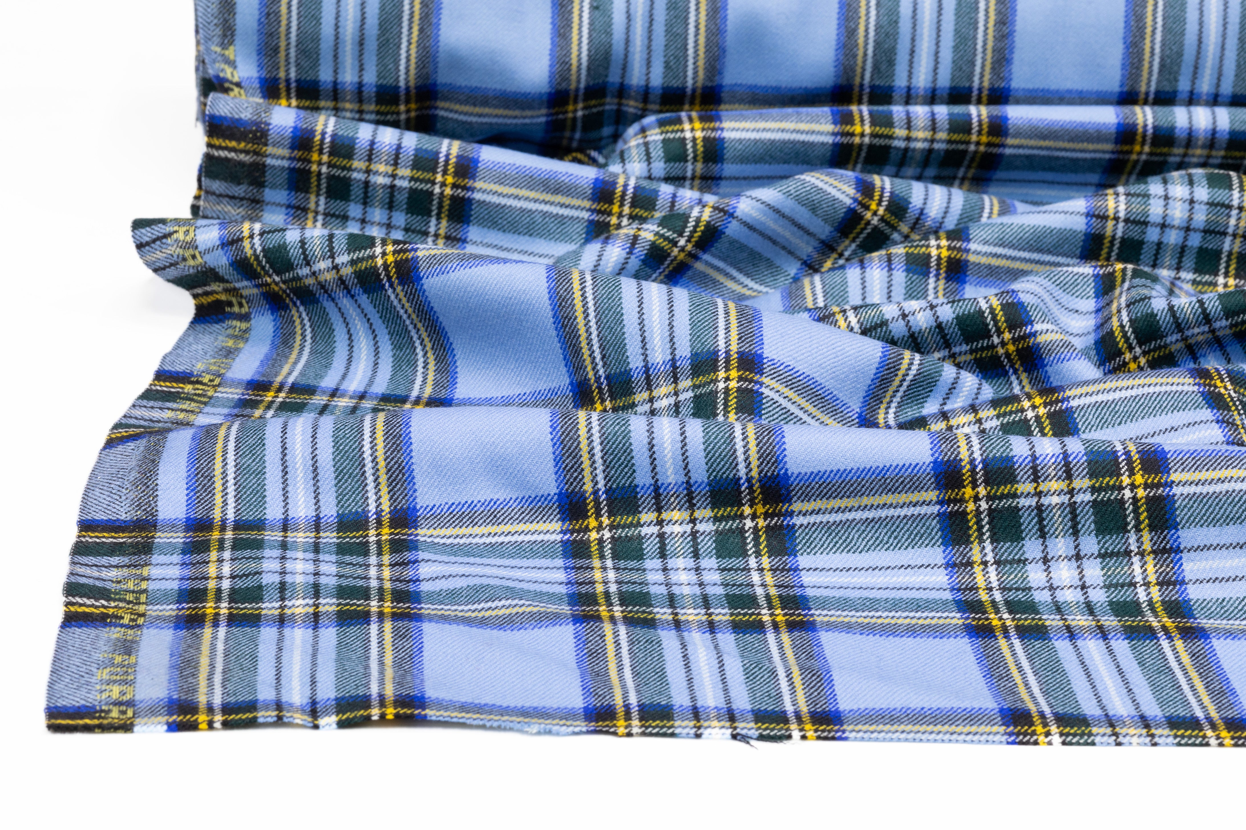 Tartan Italian Wool Suiting - Blue