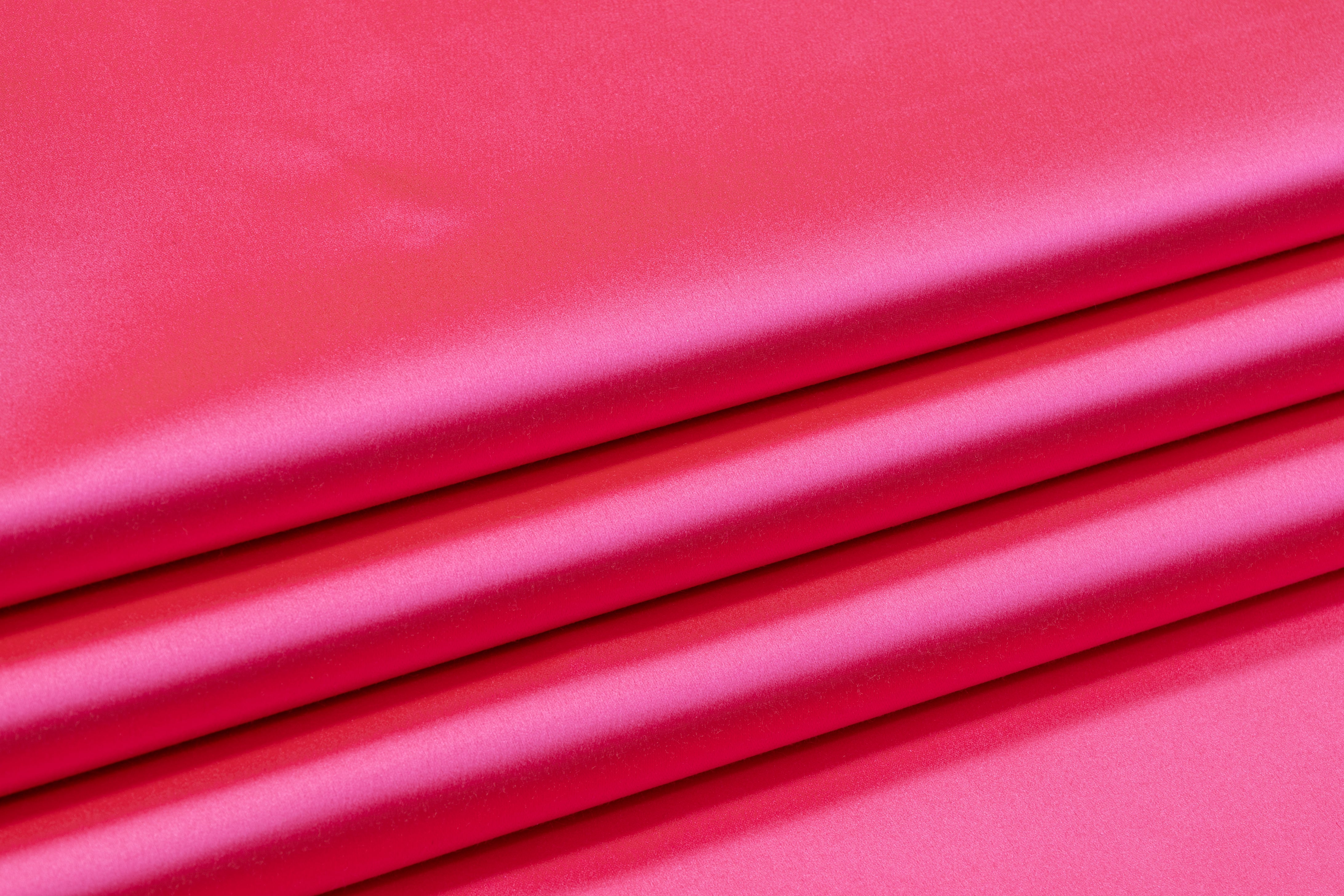 Italian Silk Viscose Duchess Satin - Hot Pink