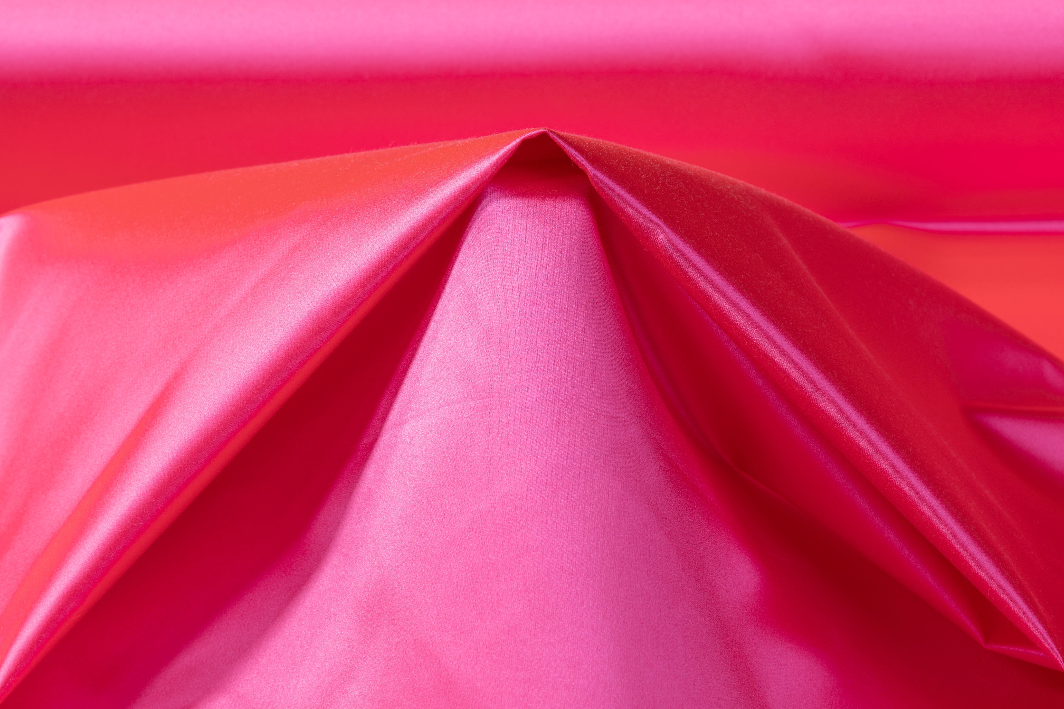 Italian Silk Viscose Duchess Satin - Hot Pink