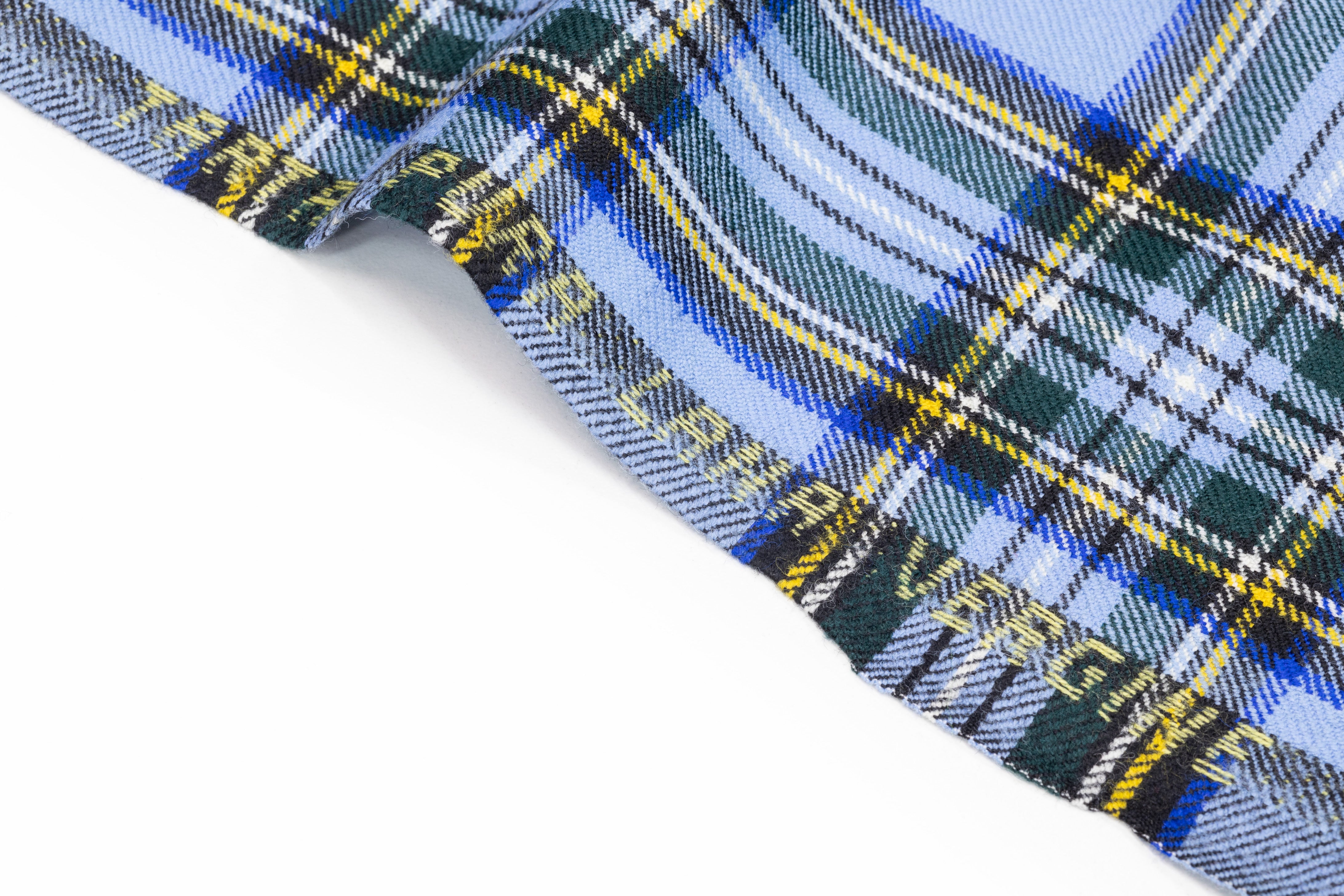 Tartan Italian Wool Suiting - Blue