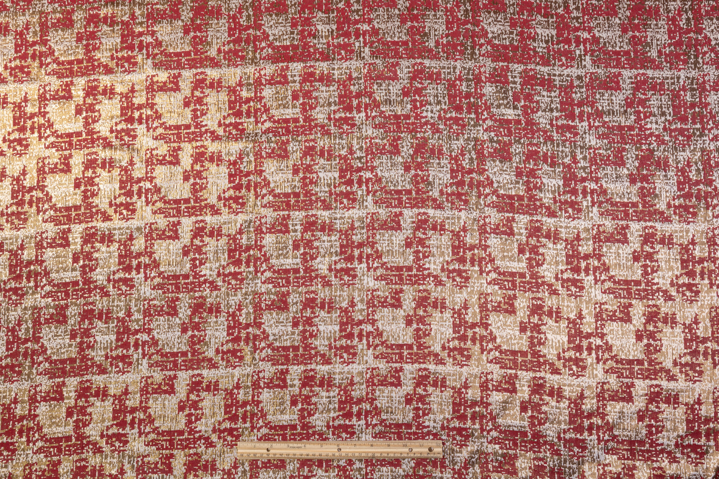 Metallic Army Fatigue Brocade - Red / Gold