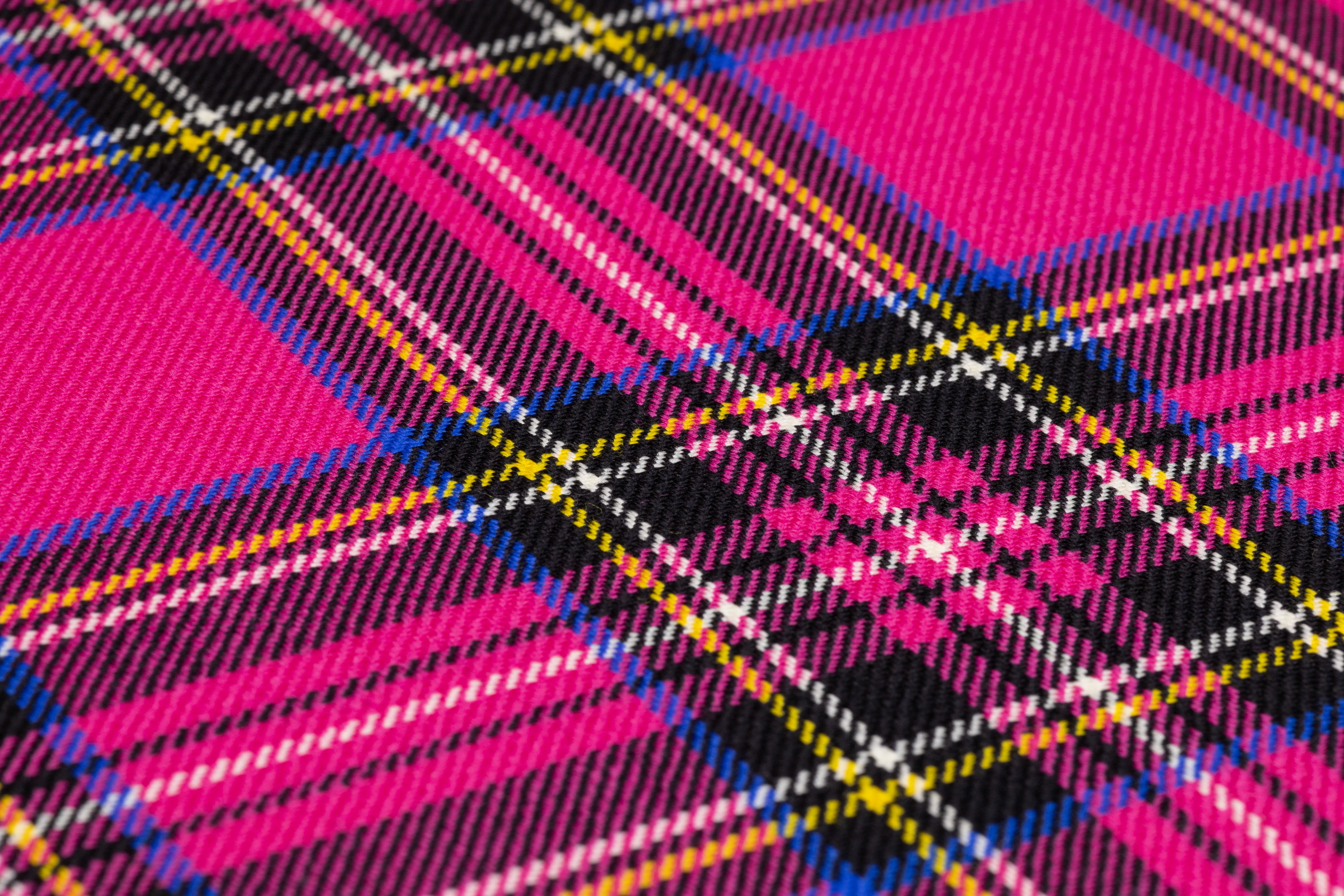 Tartan Italian Wool Suiting - Pink