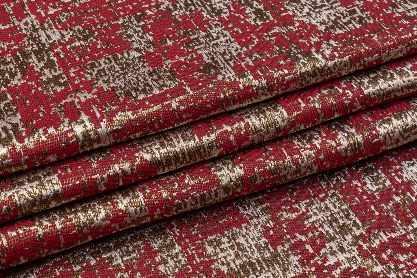 Metallic Army Fatigue Brocade - Red / Gold