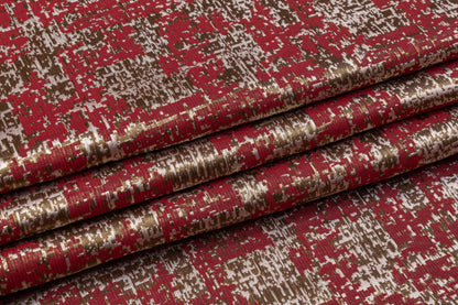 Metallic Army Fatigue Brocade - Red / Gold