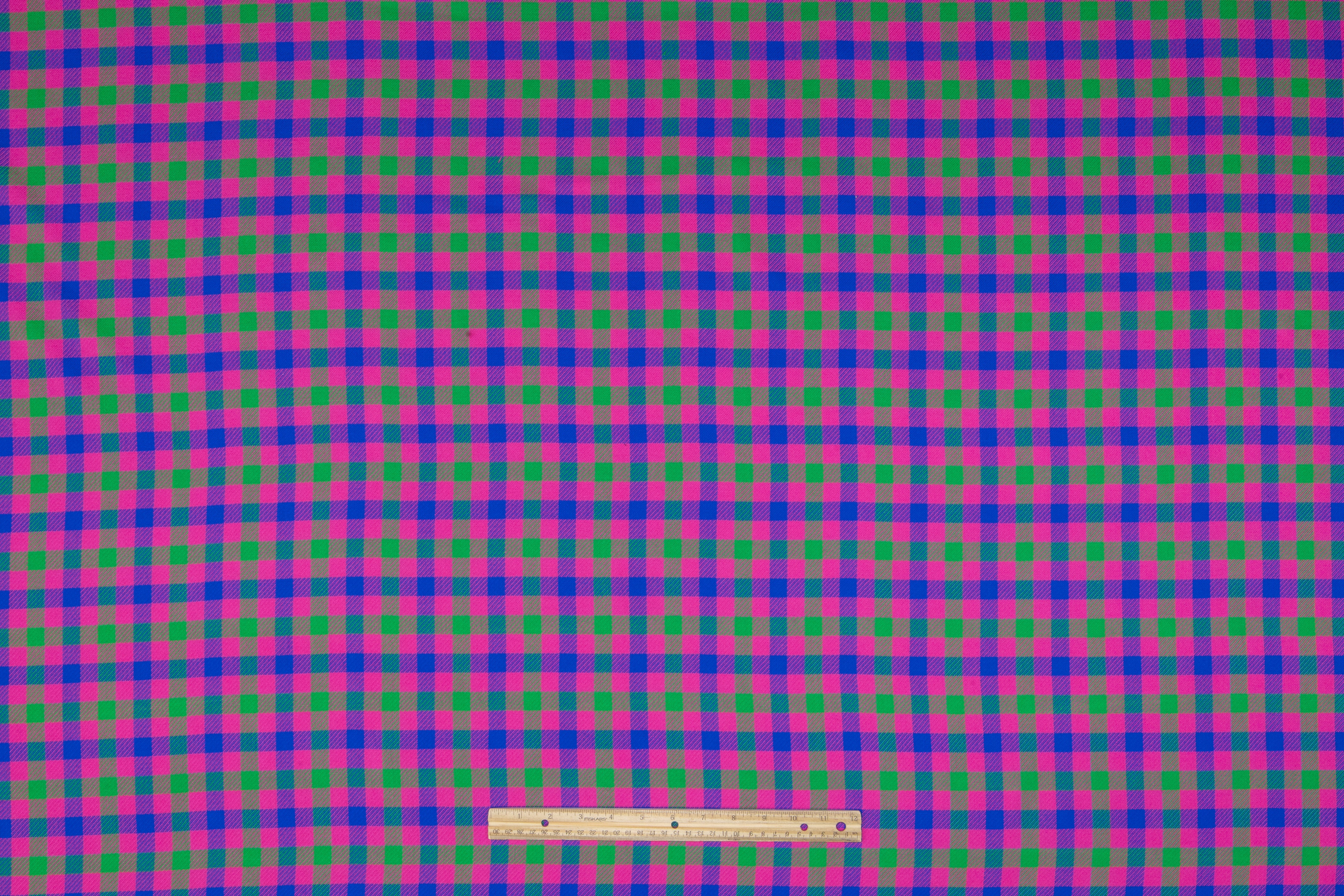 Plaid Italian Cotton Flannel - Pink / Green / Blue
