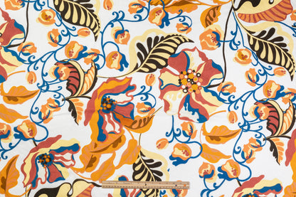 Floral Italian Linen Viscose Blend - Multicolor