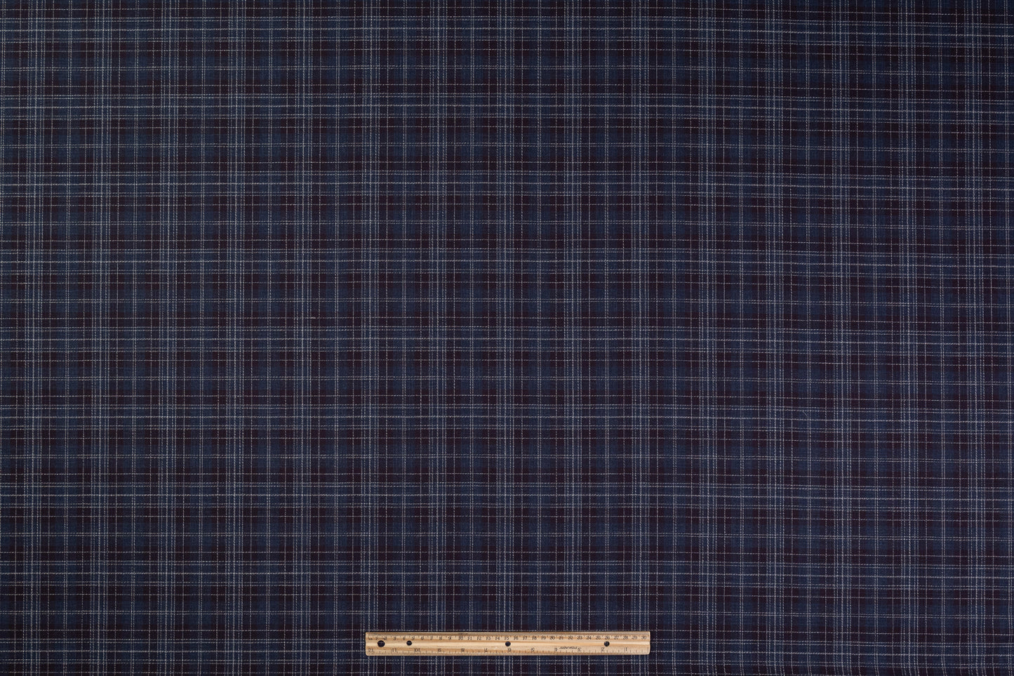 Checked Italian Wool Suiting - Navy / Burgundy / White