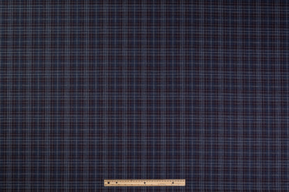Checked Italian Wool Suiting - Navy / Burgundy / White