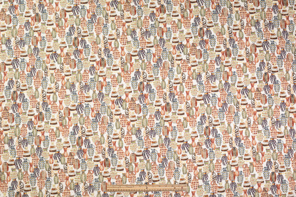 Vase Printed Italian Linen Viscose Blend - Off White