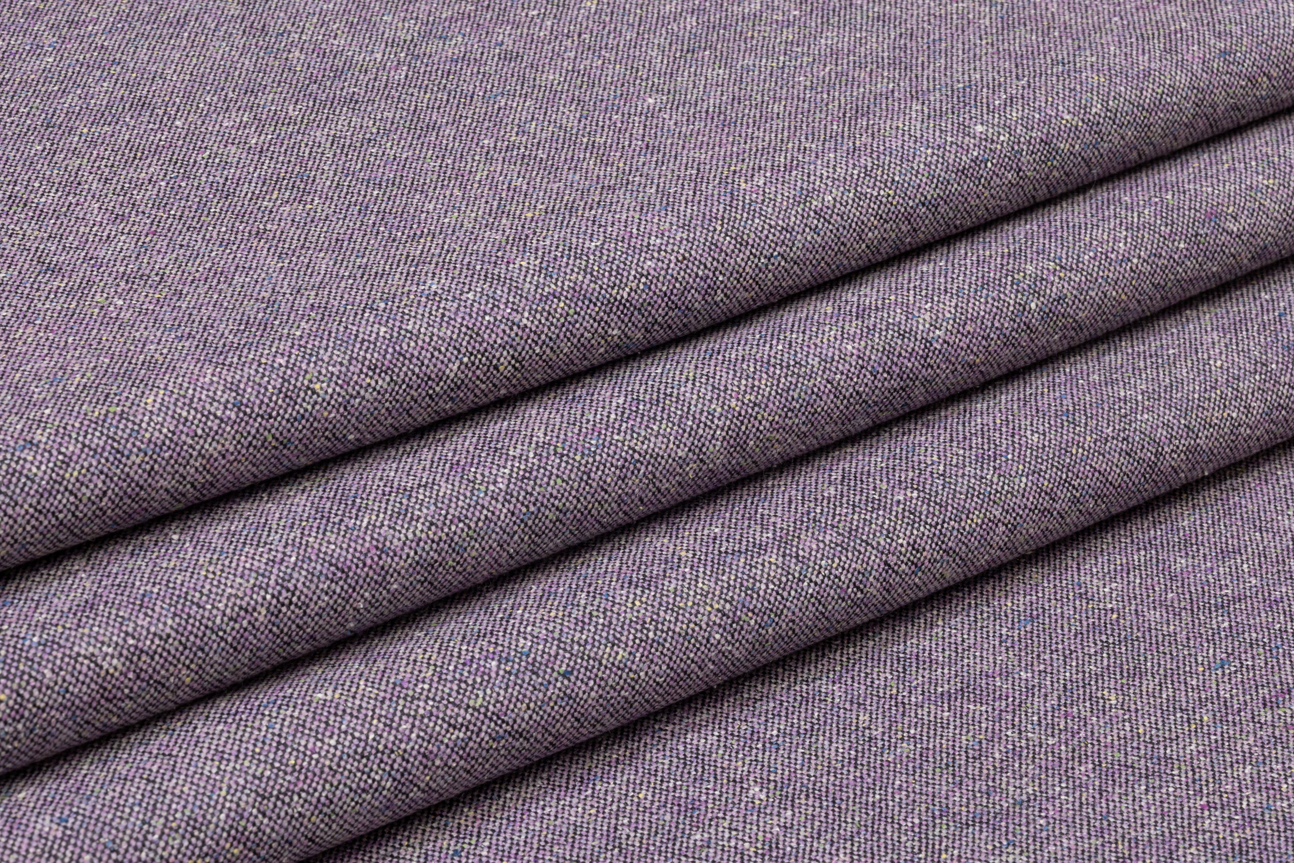 Italian Wool Blend Tweed Suiting - Lavender