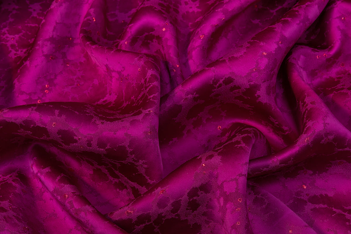 Abstract Metallic Italian Jacquard - Fuchsia