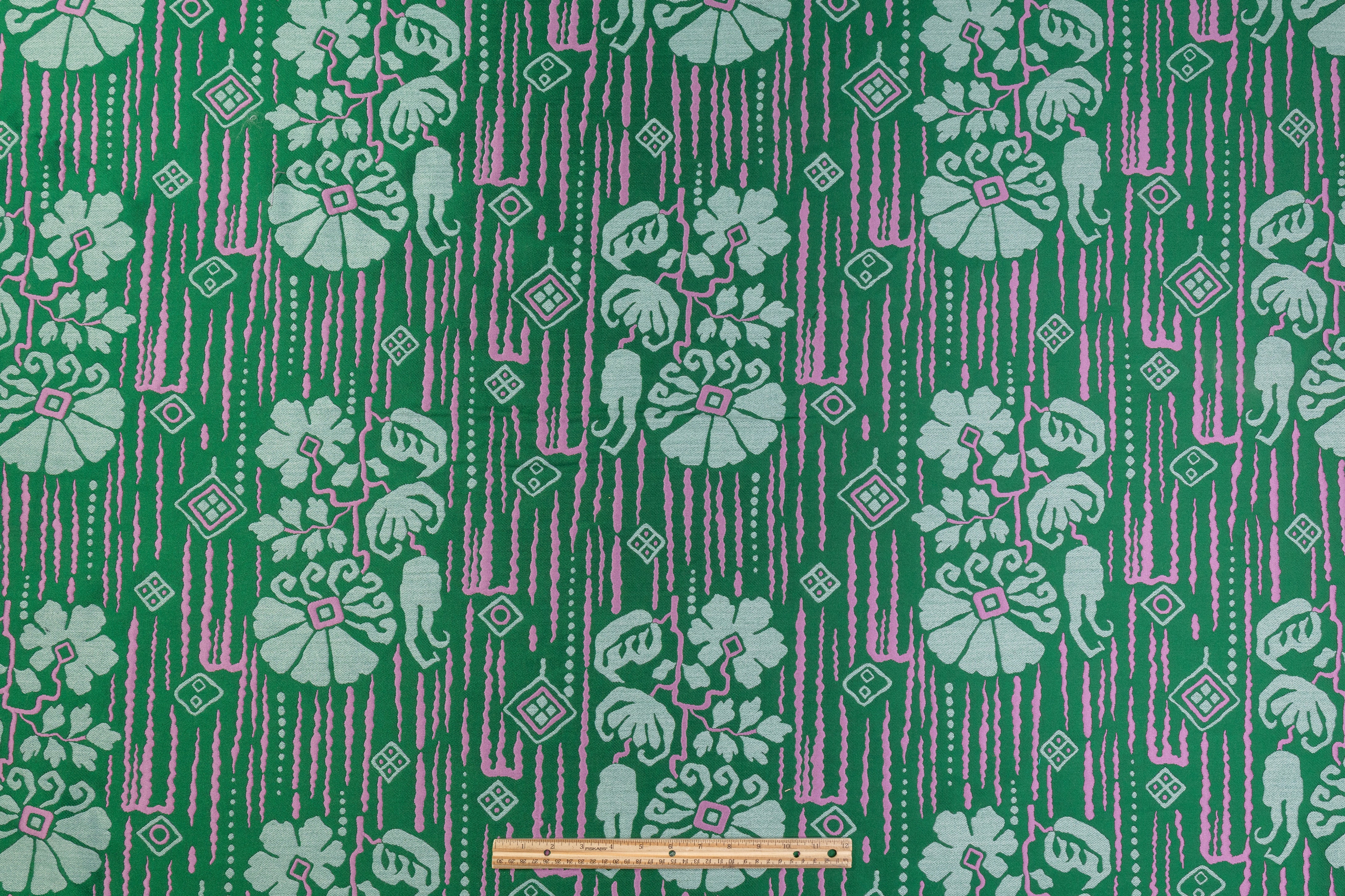 Armani - Abstract Floral Brocade - Green / Pink
