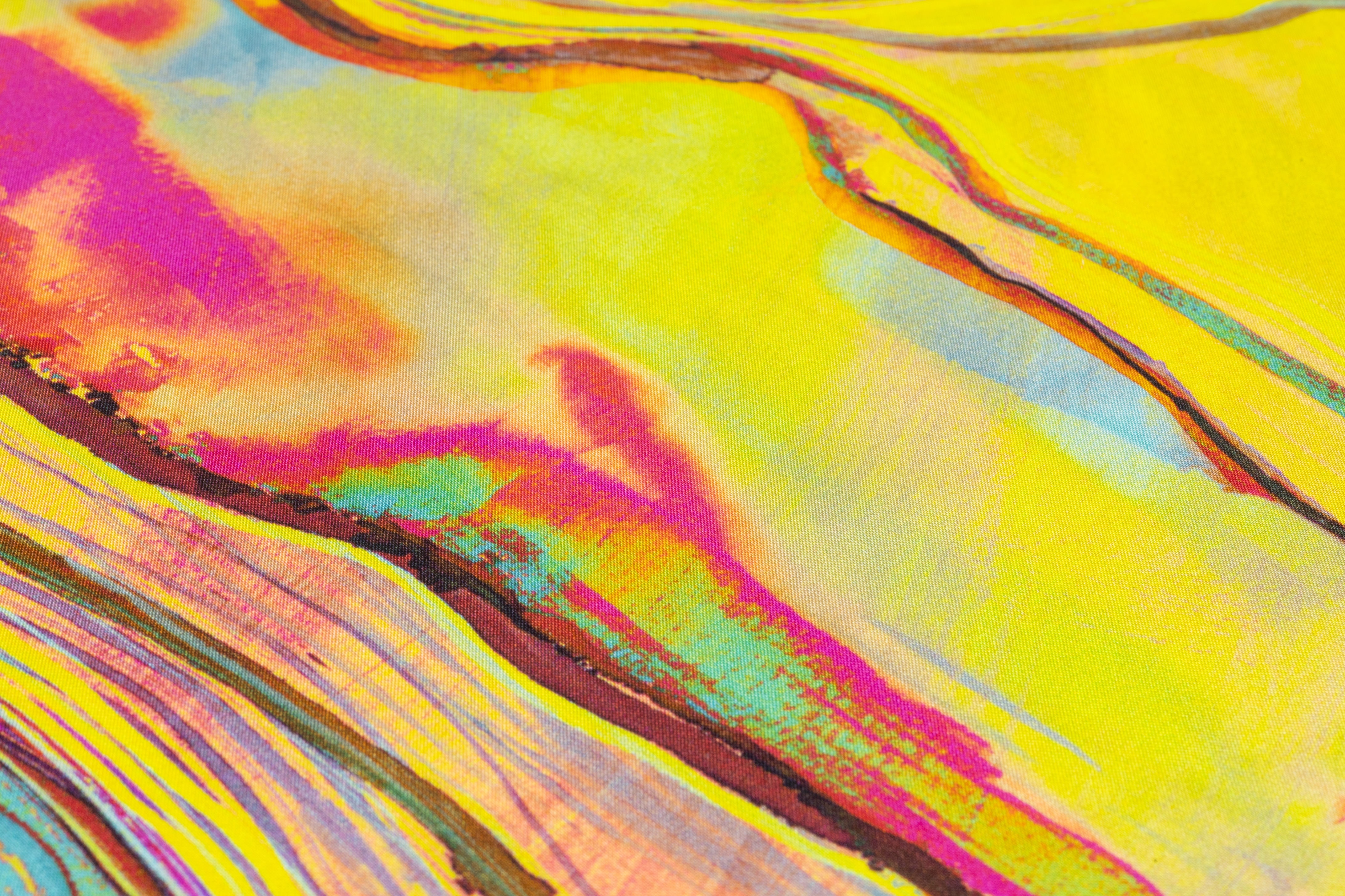 Abstract Italian Double Satin Silk Charmeuse - Multicolor