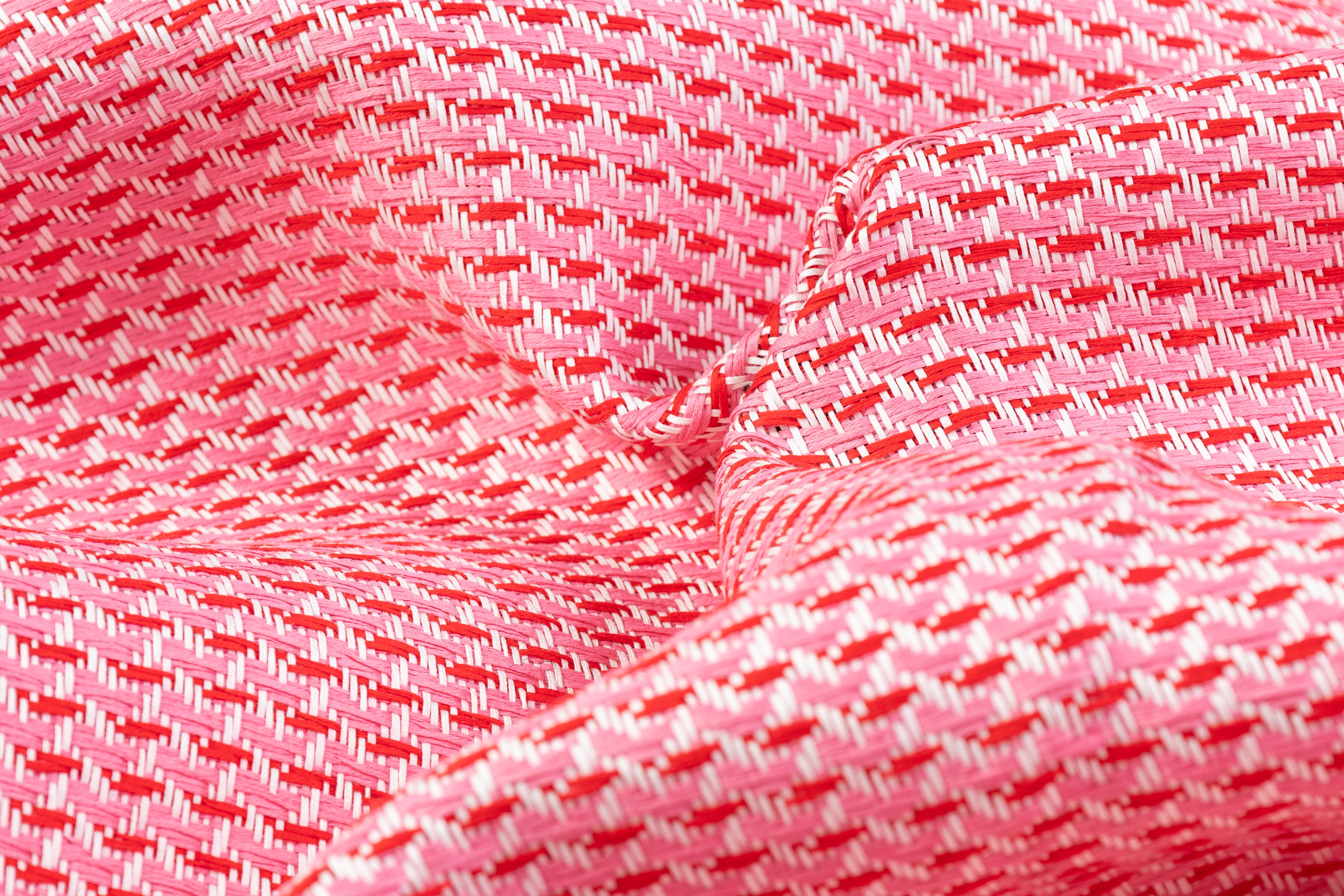 Emanuel Ungaro - Italian Cotton Tweed - Pink / Red / White