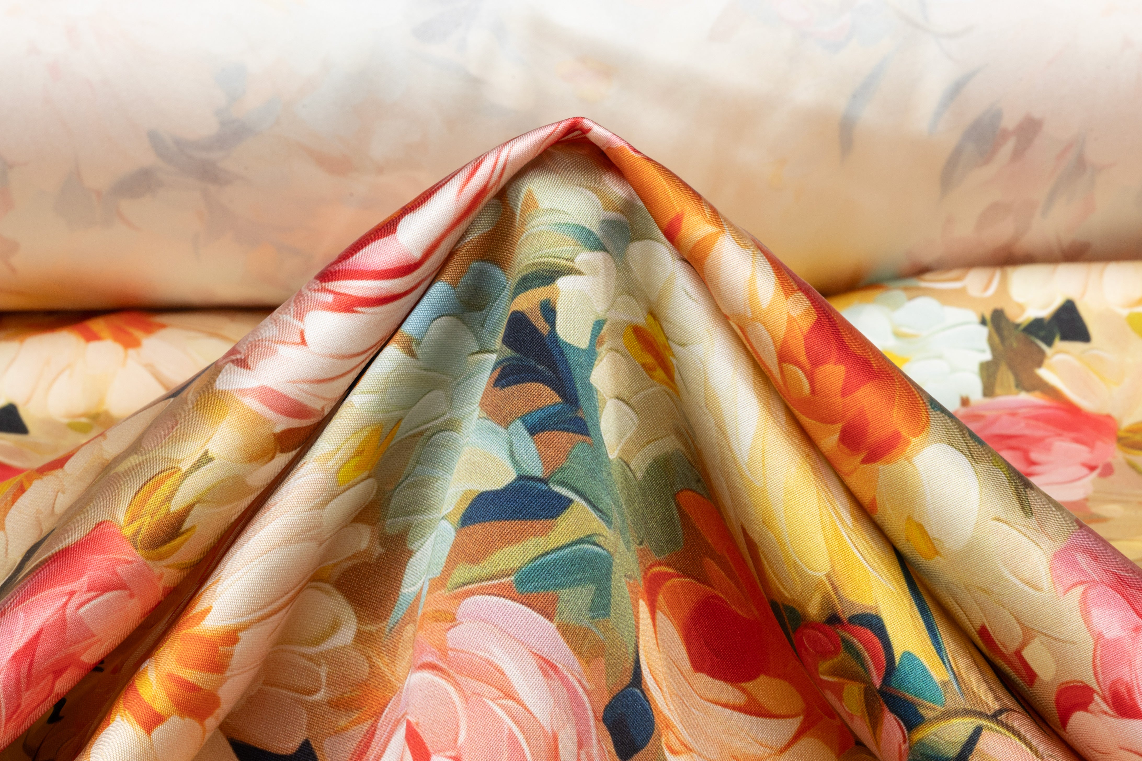 Floral Italian Double Satin Silk Charmeuse - Multicolor
