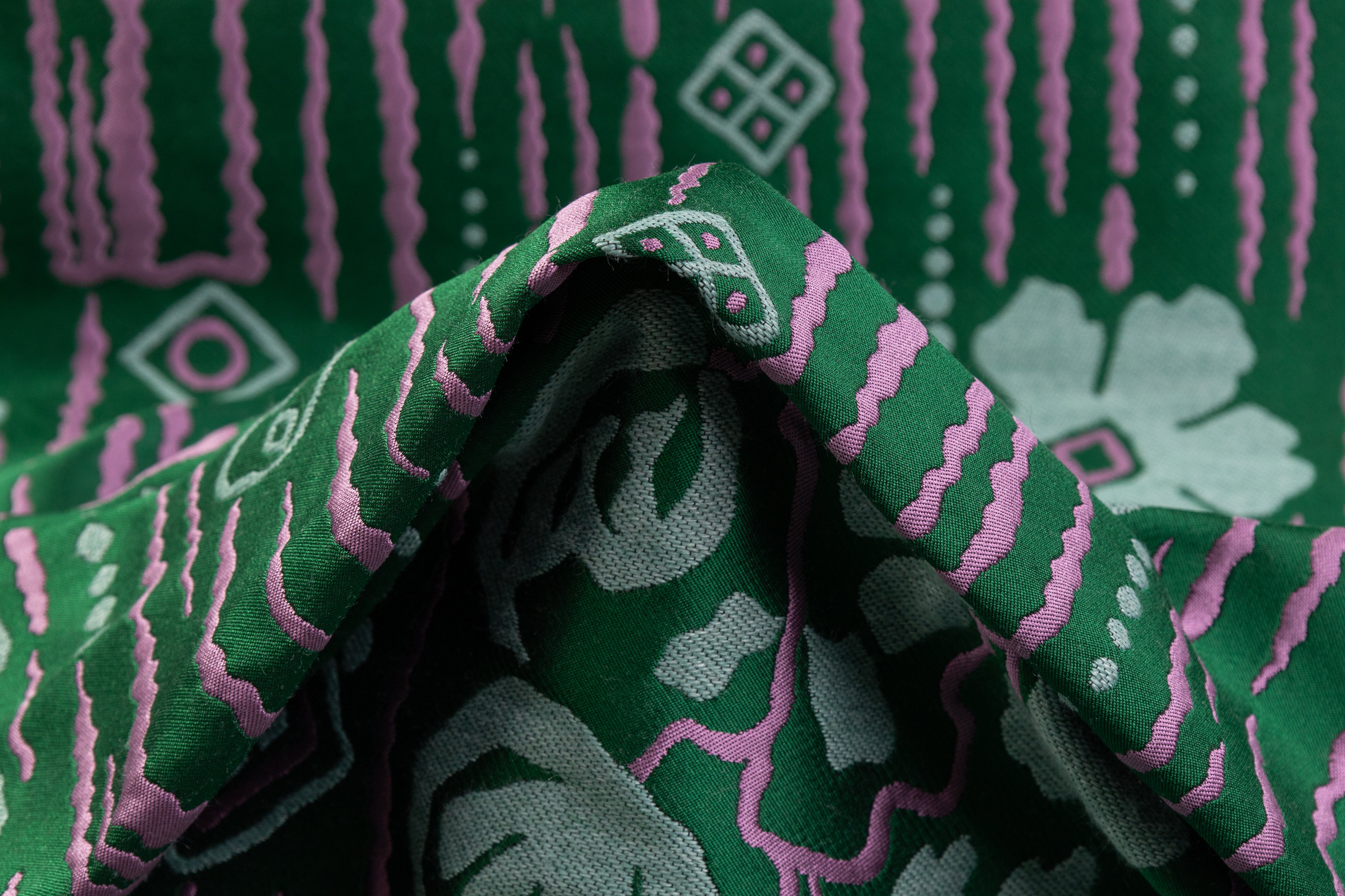 Armani - Abstract Floral Brocade - Green / Pink