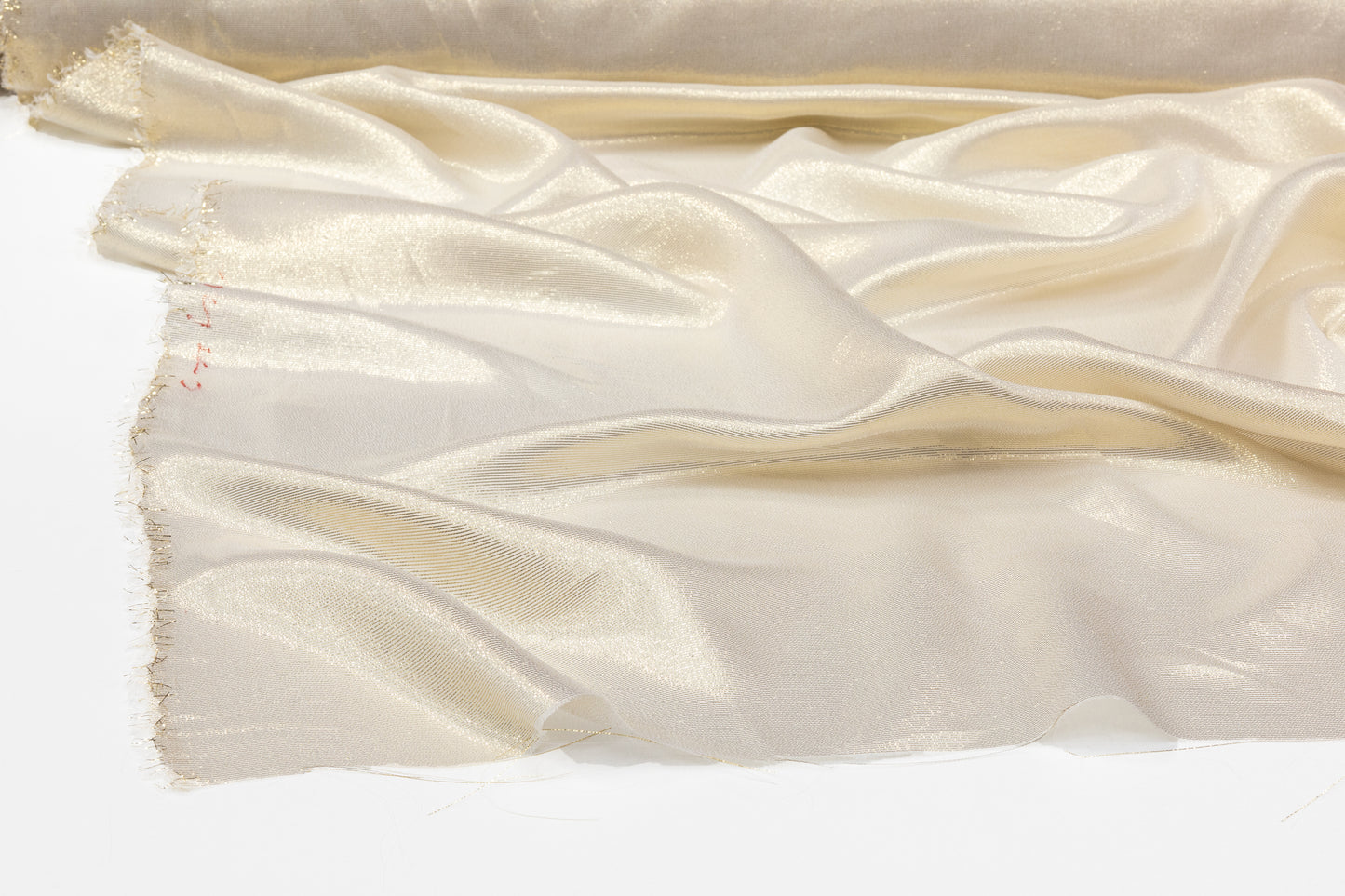 Italian Silk Chiffon Lamé - Champagne Gold