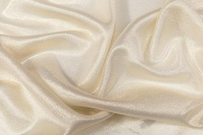 Italian Silk Chiffon Lamé - Champagne Gold