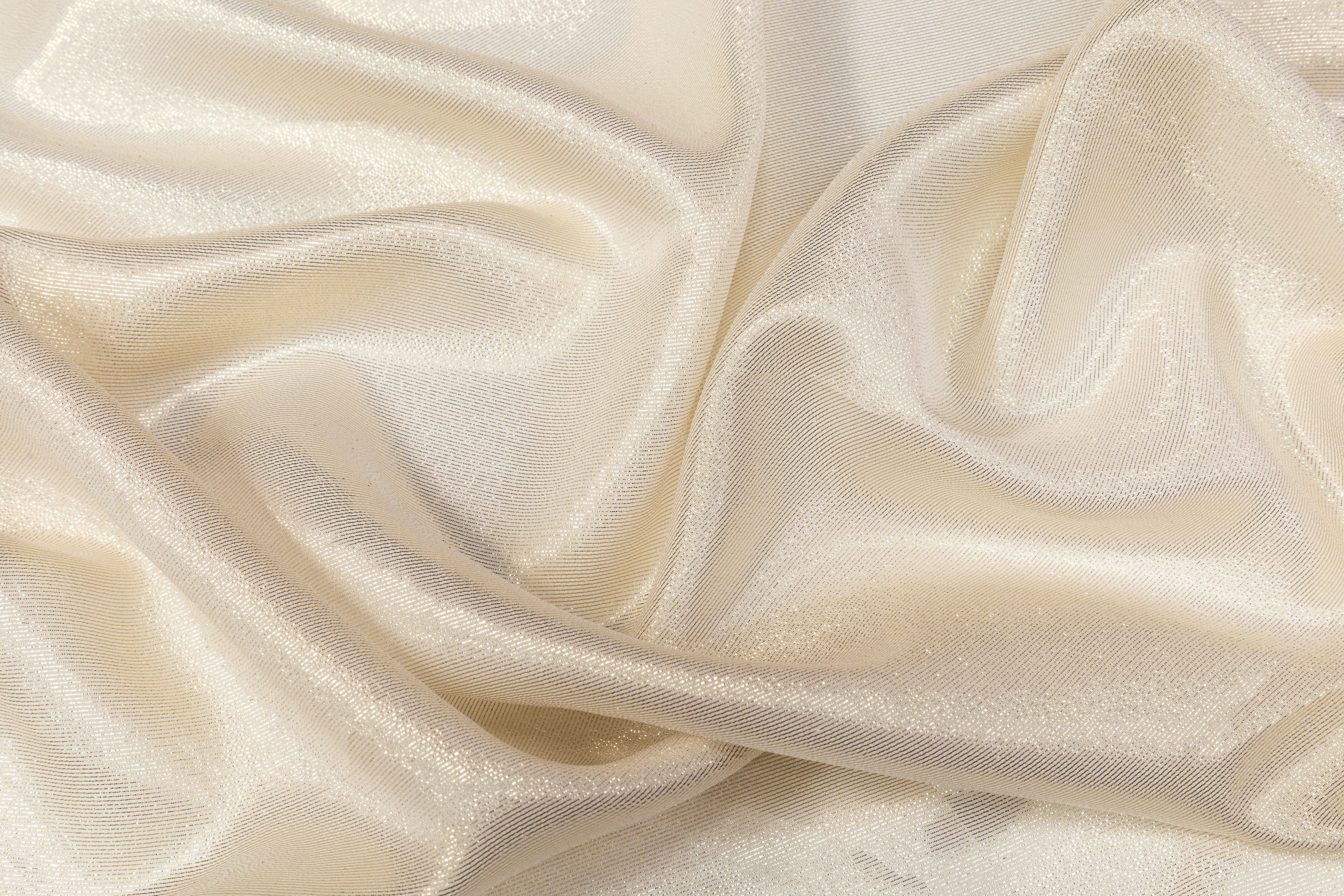 Italian Silk Chiffon Lamé - Champagne Gold