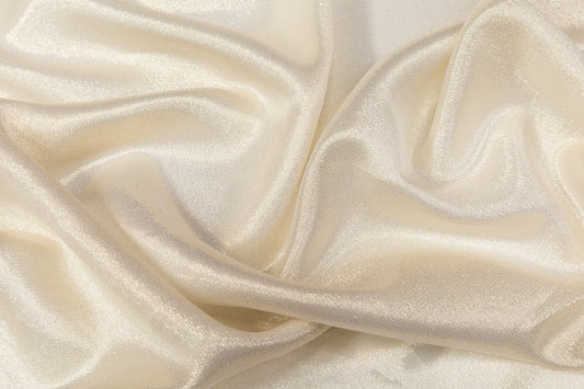 Italian Silk Chiffon Lamé - Champagne Gold