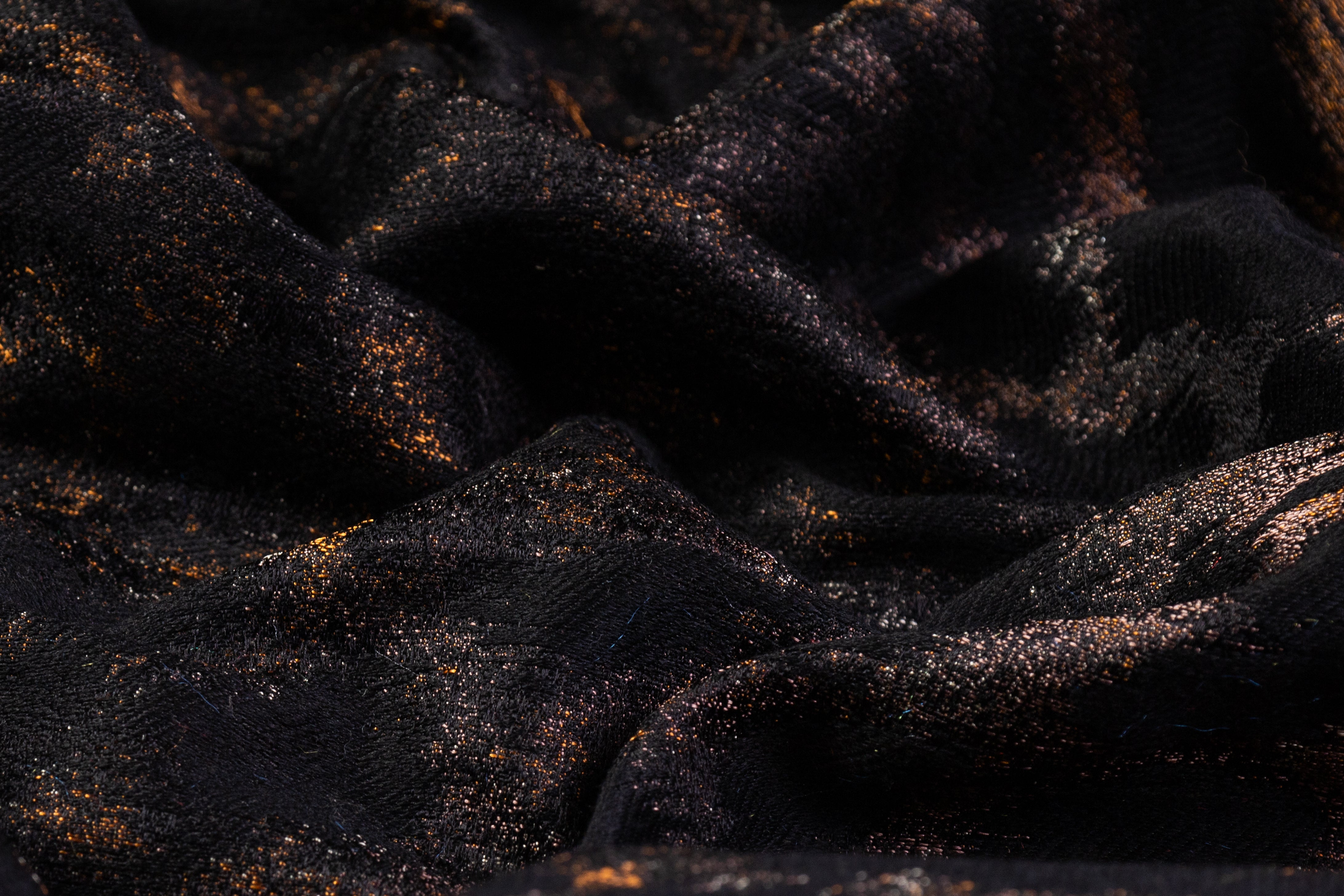 Cheetah Silk and Wool Italian Brocade - Brown / Black