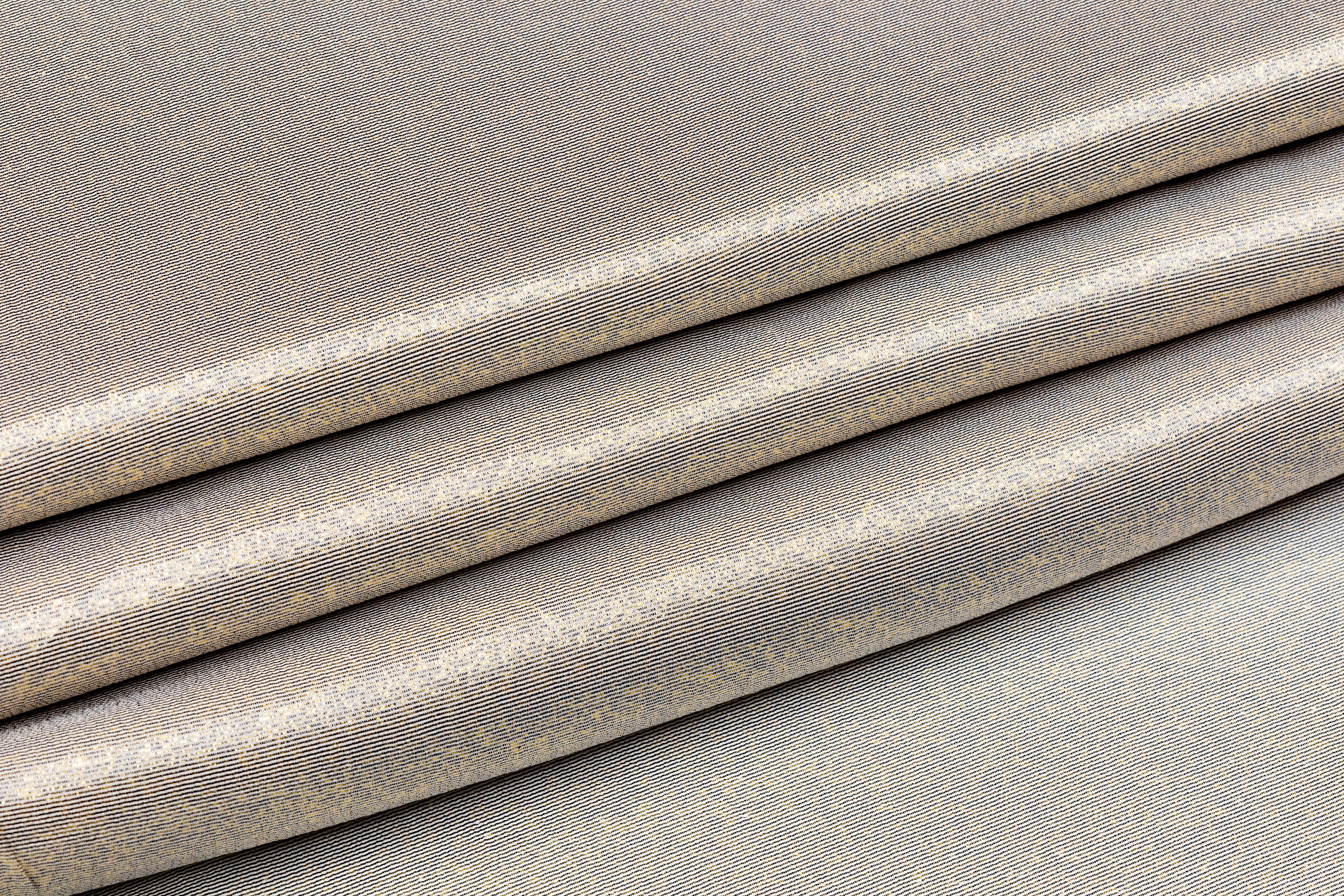 Italian Silk Chiffon Lamé - Taupe / Gold