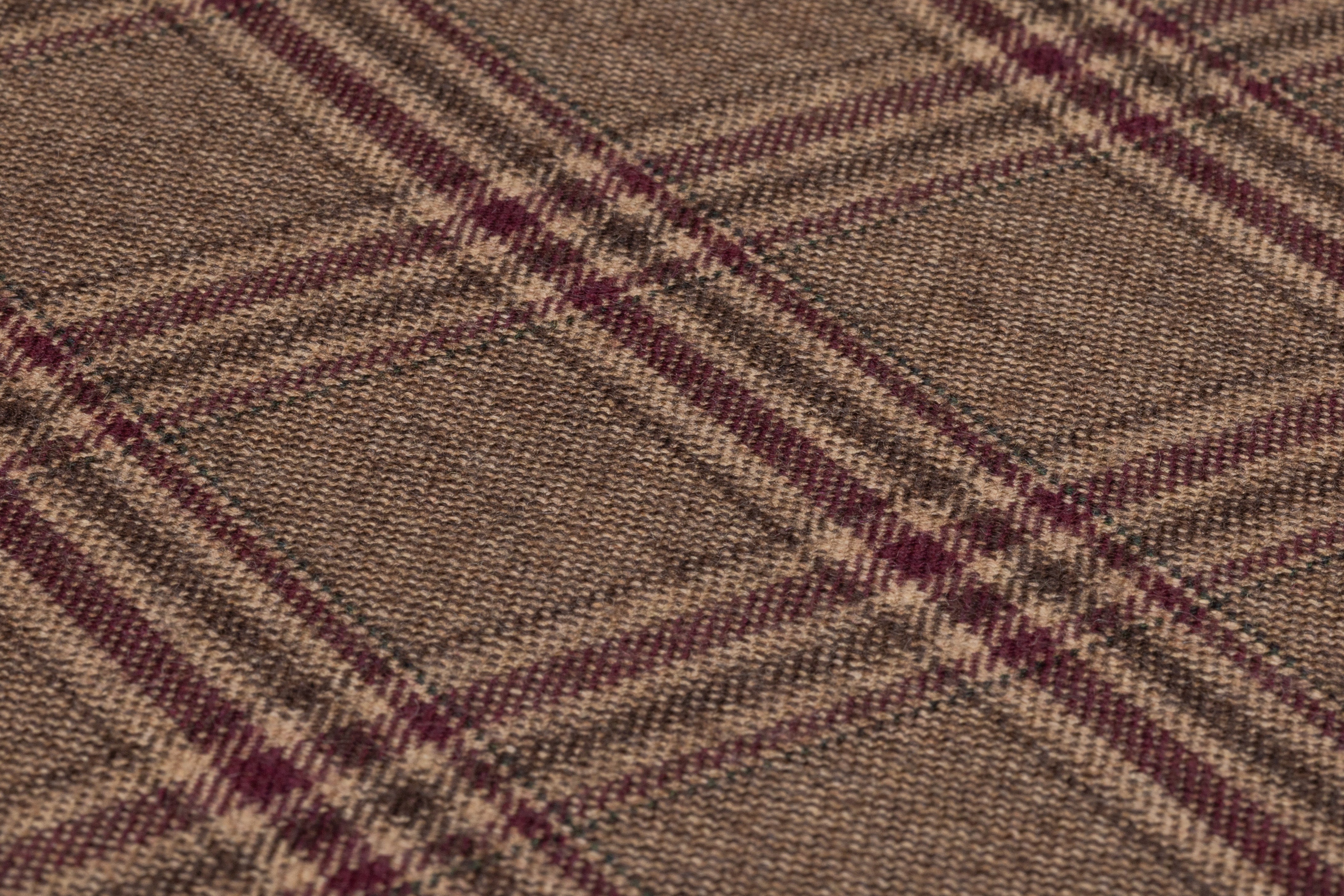 Plaid Italian Wool Suiting - Brown / Burgundy