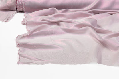 Italian Silk Chiffon Lamé - Light Fuchsia