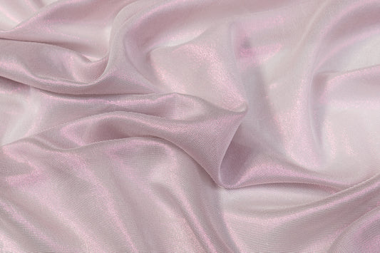 Italian Silk Chiffon Lamé - Light Fuchsia