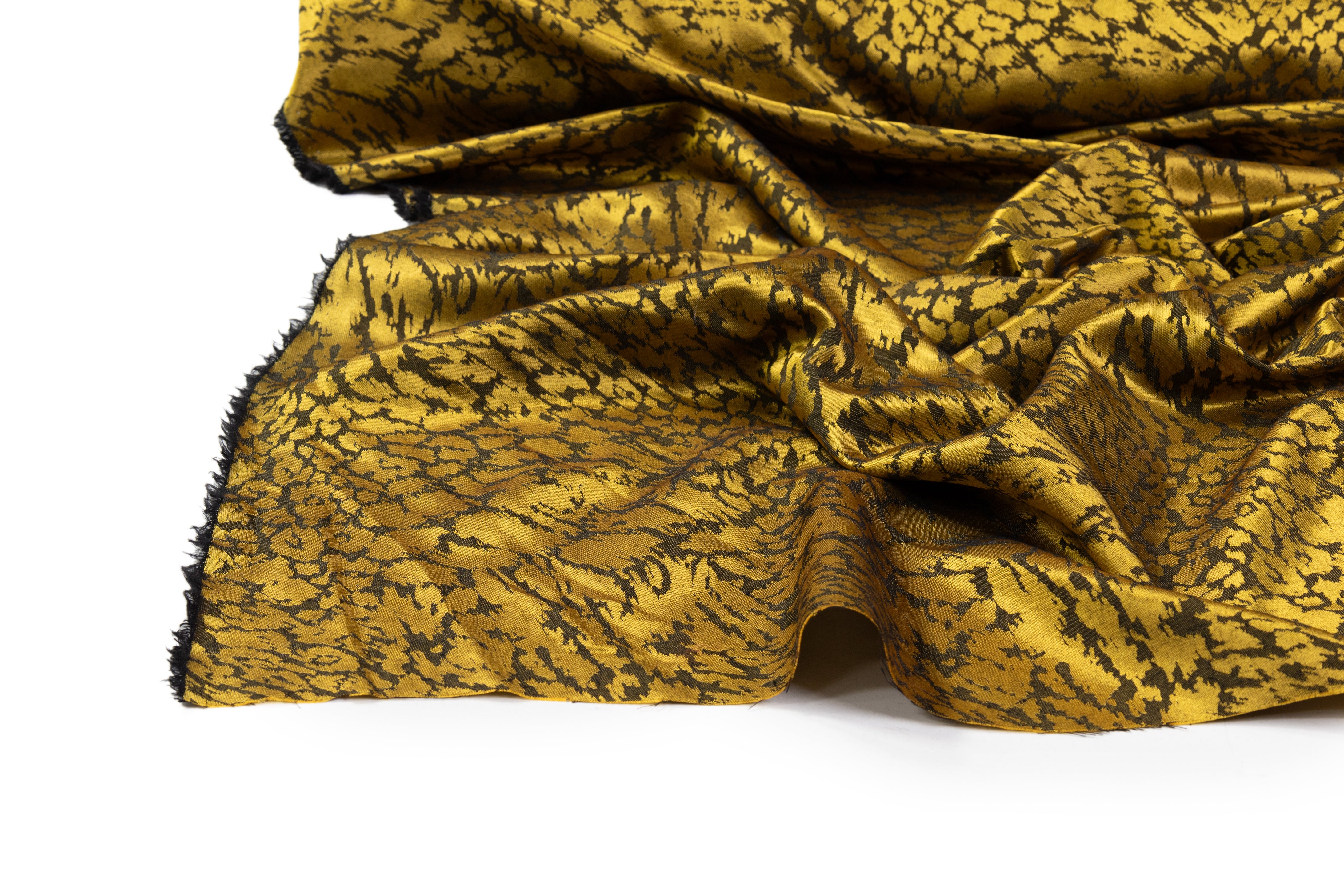 Italian Viscose Acetate Jacquard - Antique Gold