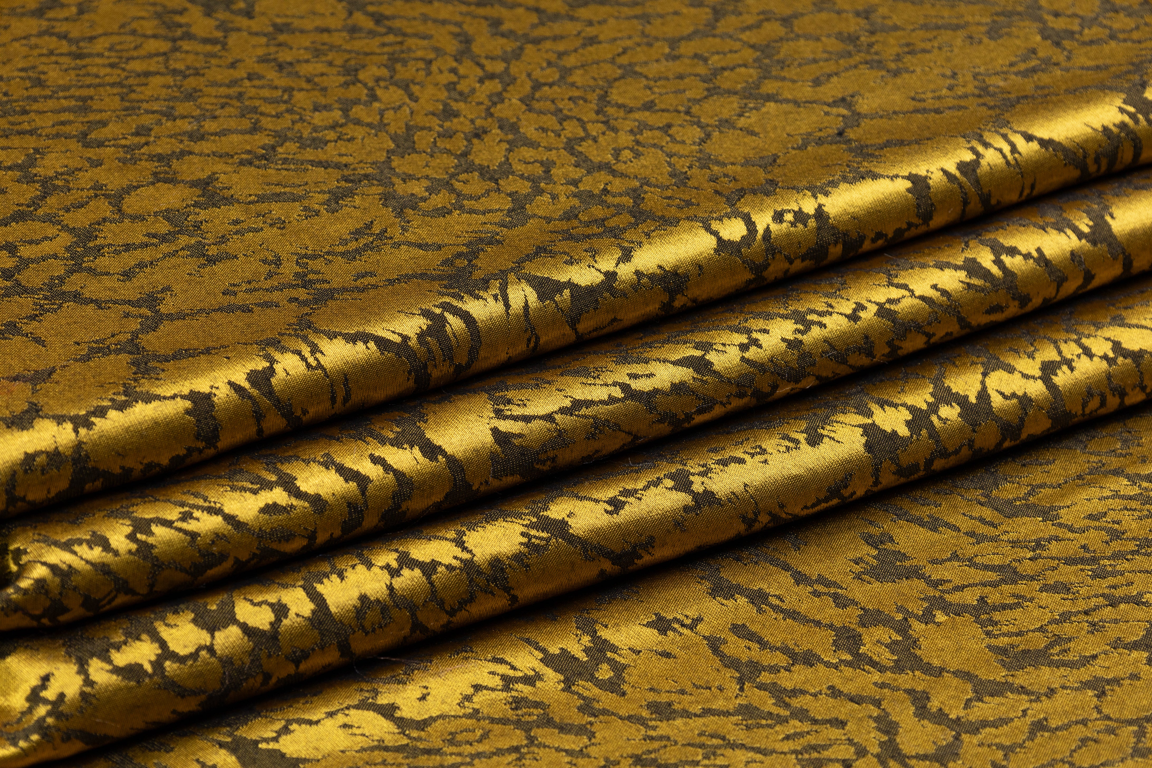 Italian Viscose Acetate Jacquard - Antique Gold