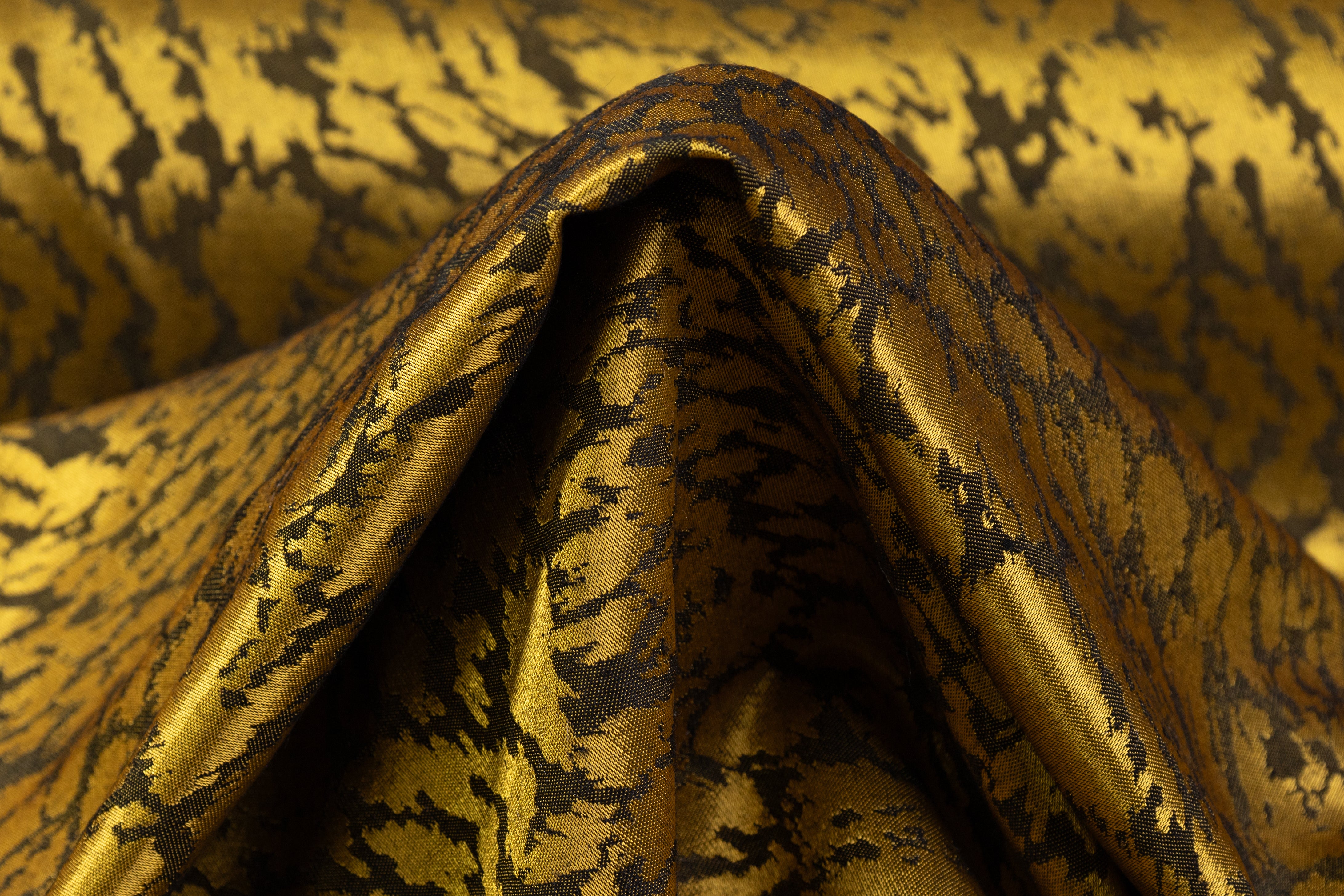 Italian Viscose Acetate Jacquard - Antique Gold