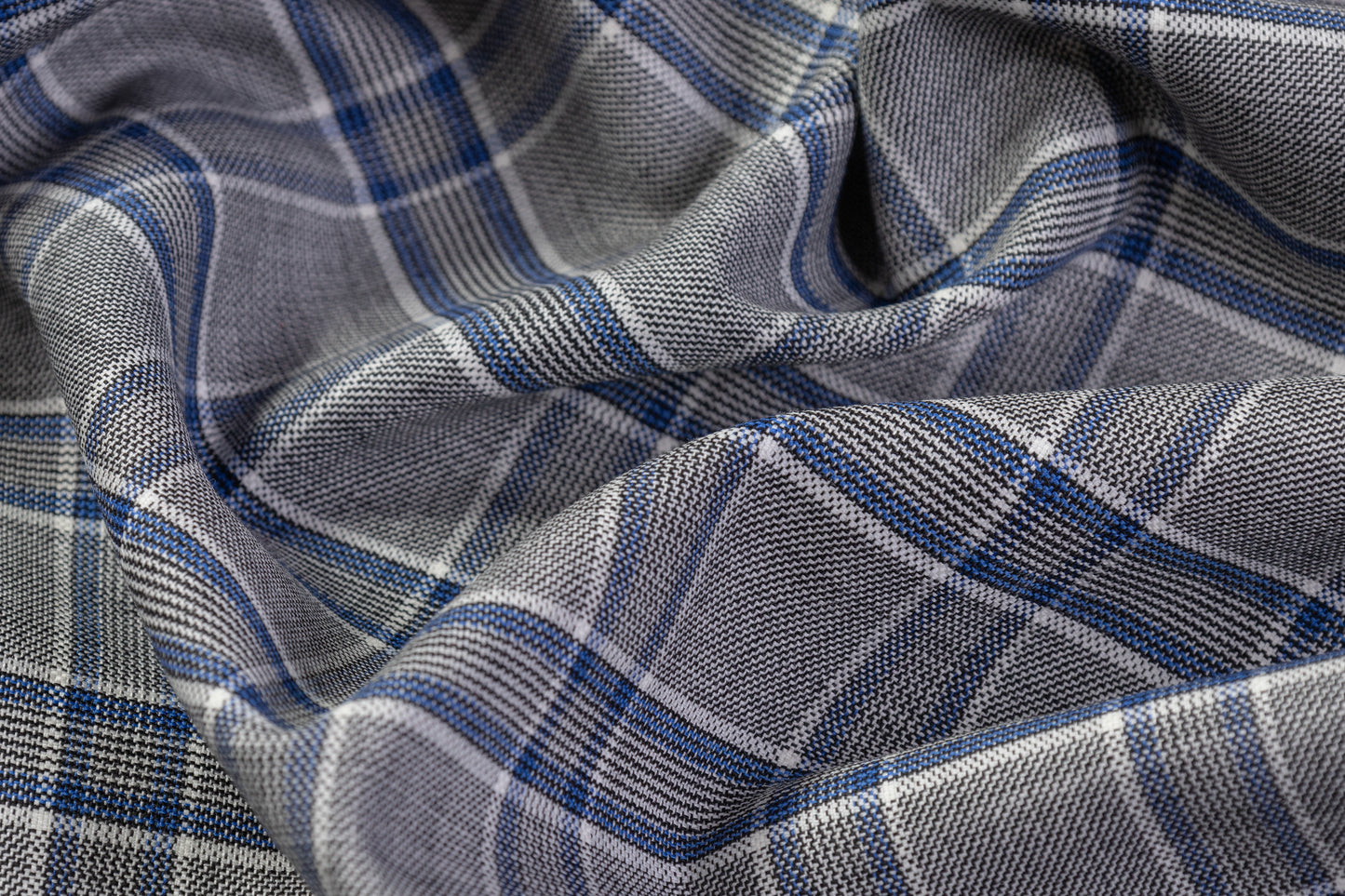 Reda - Checked Italian Wool Suiting - Gray / Blue