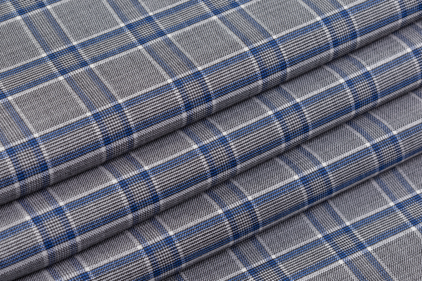 Reda - Checked Italian Wool Suiting - Gray / Blue