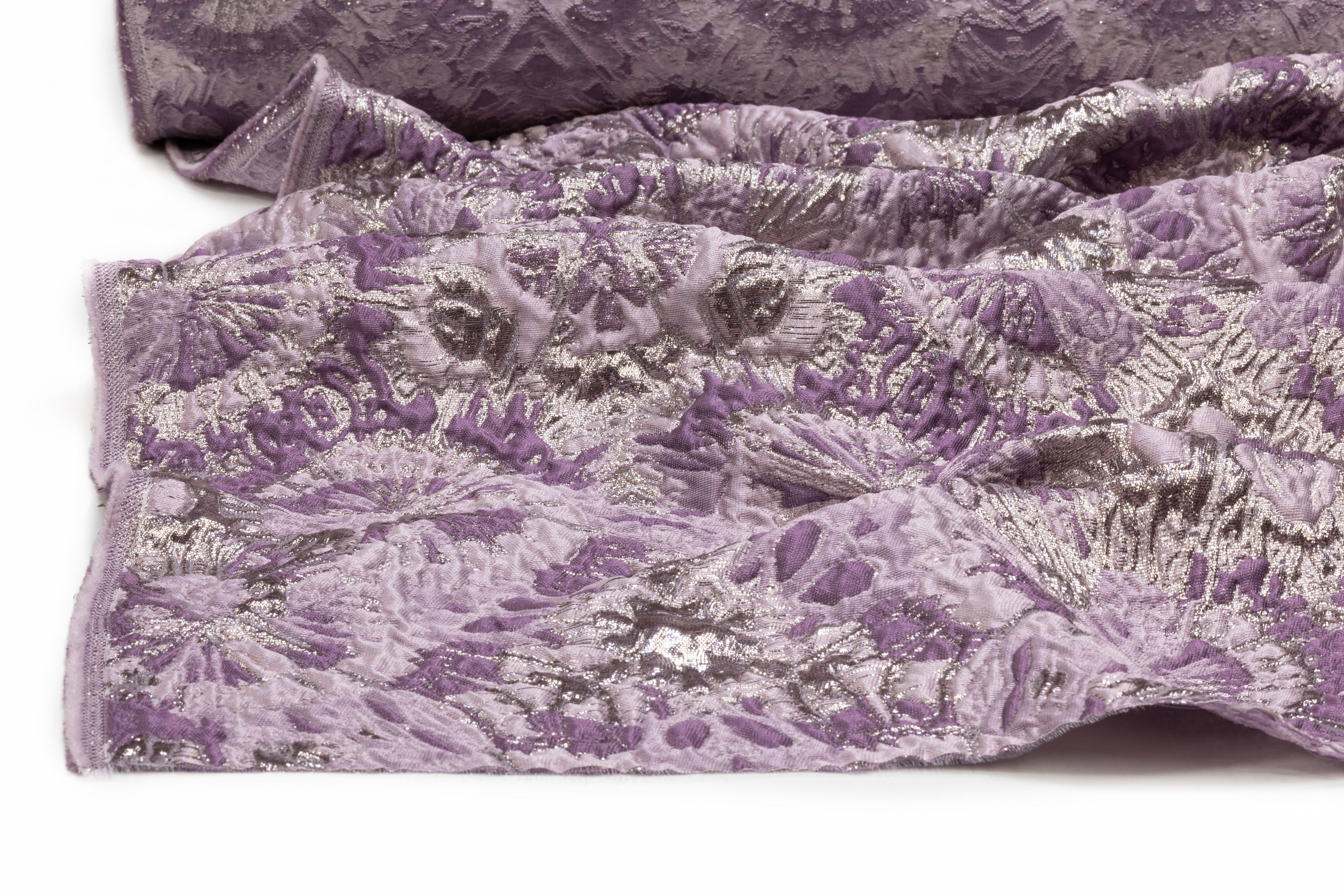 Abstract Metallic Italian Brocade - Lavender