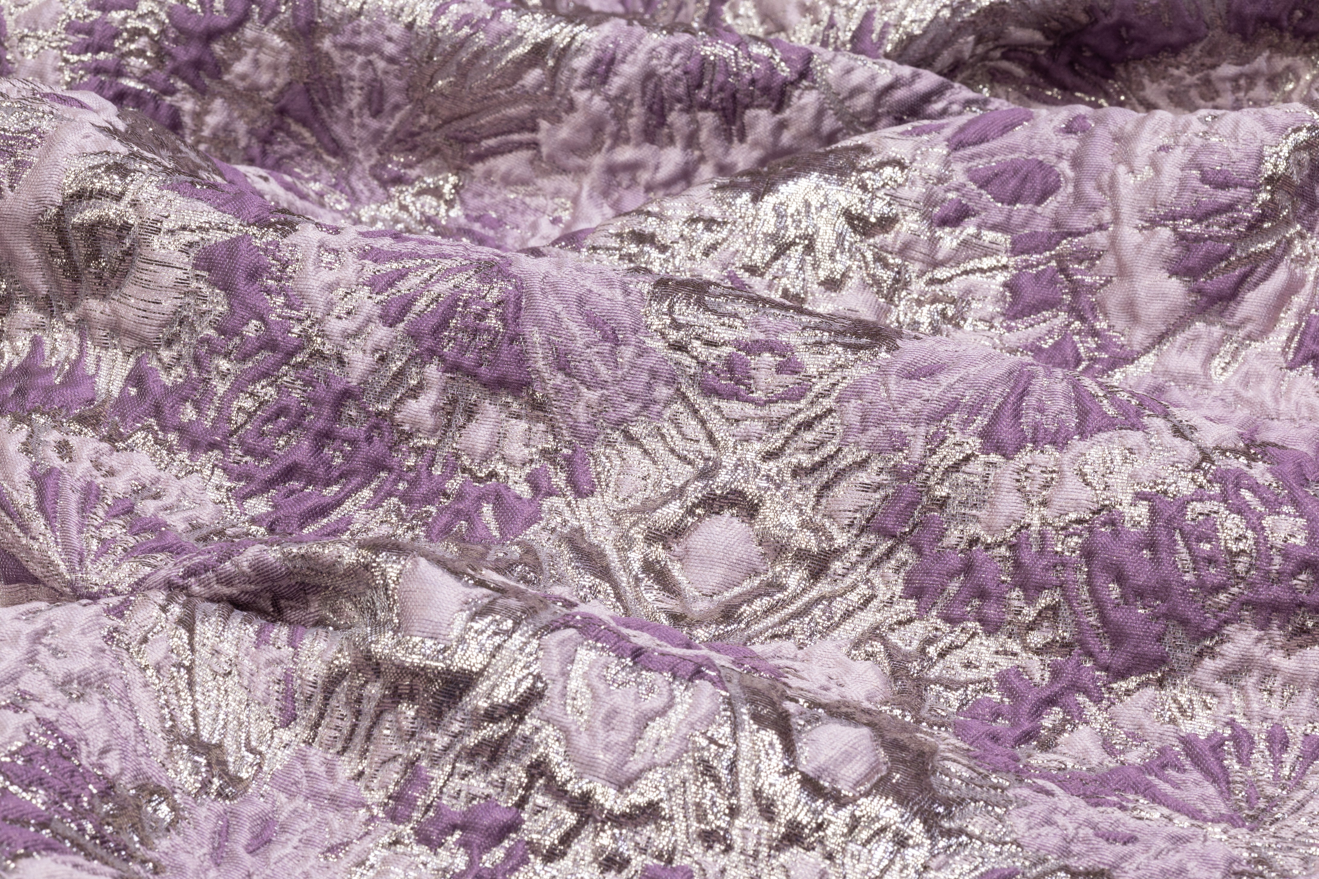 Abstract Metallic Italian Brocade - Lavender