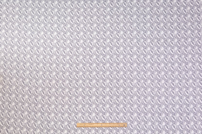 Geometric Poly Cotton Brocade - Blue / White