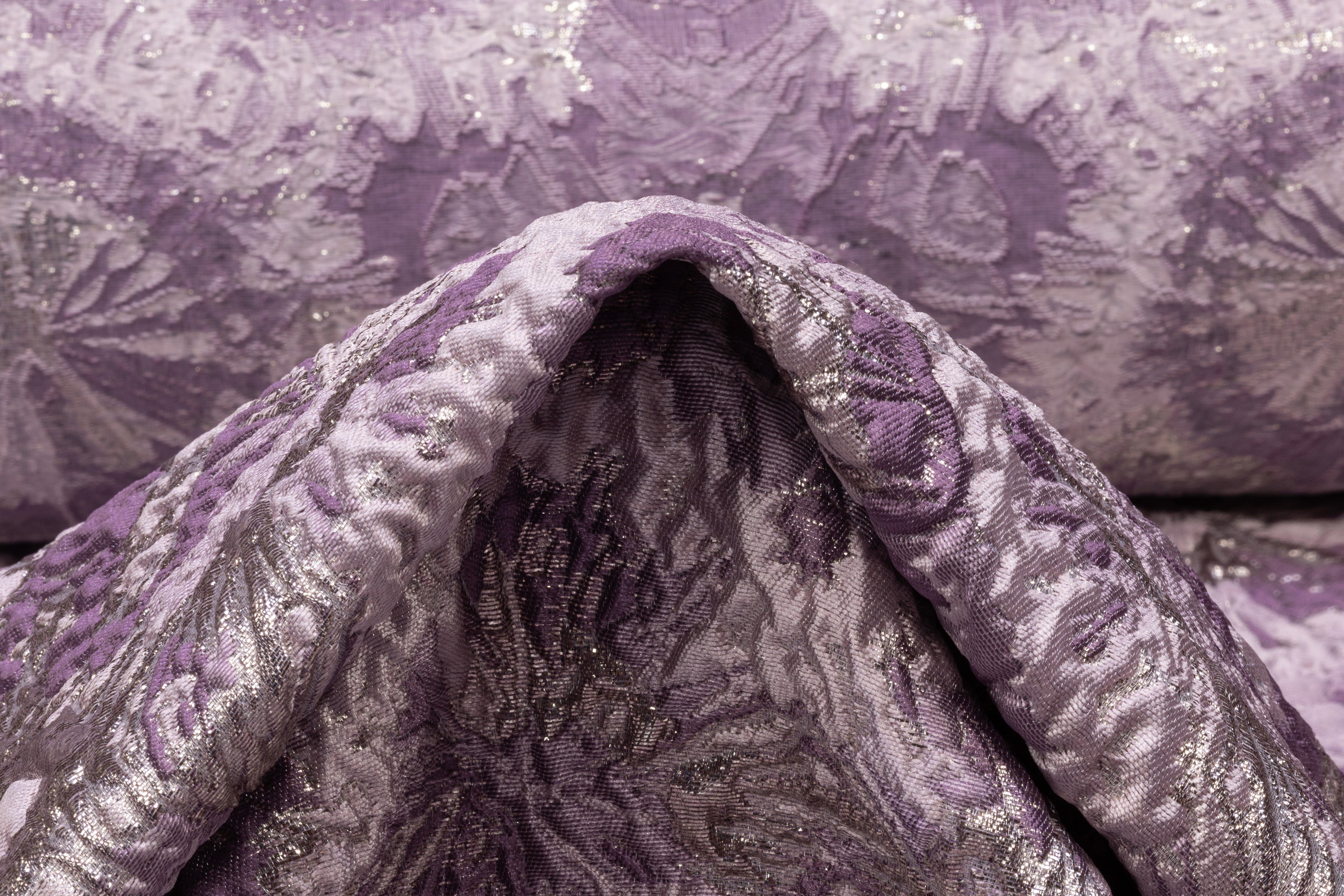 Abstract Metallic Italian Brocade - Lavender