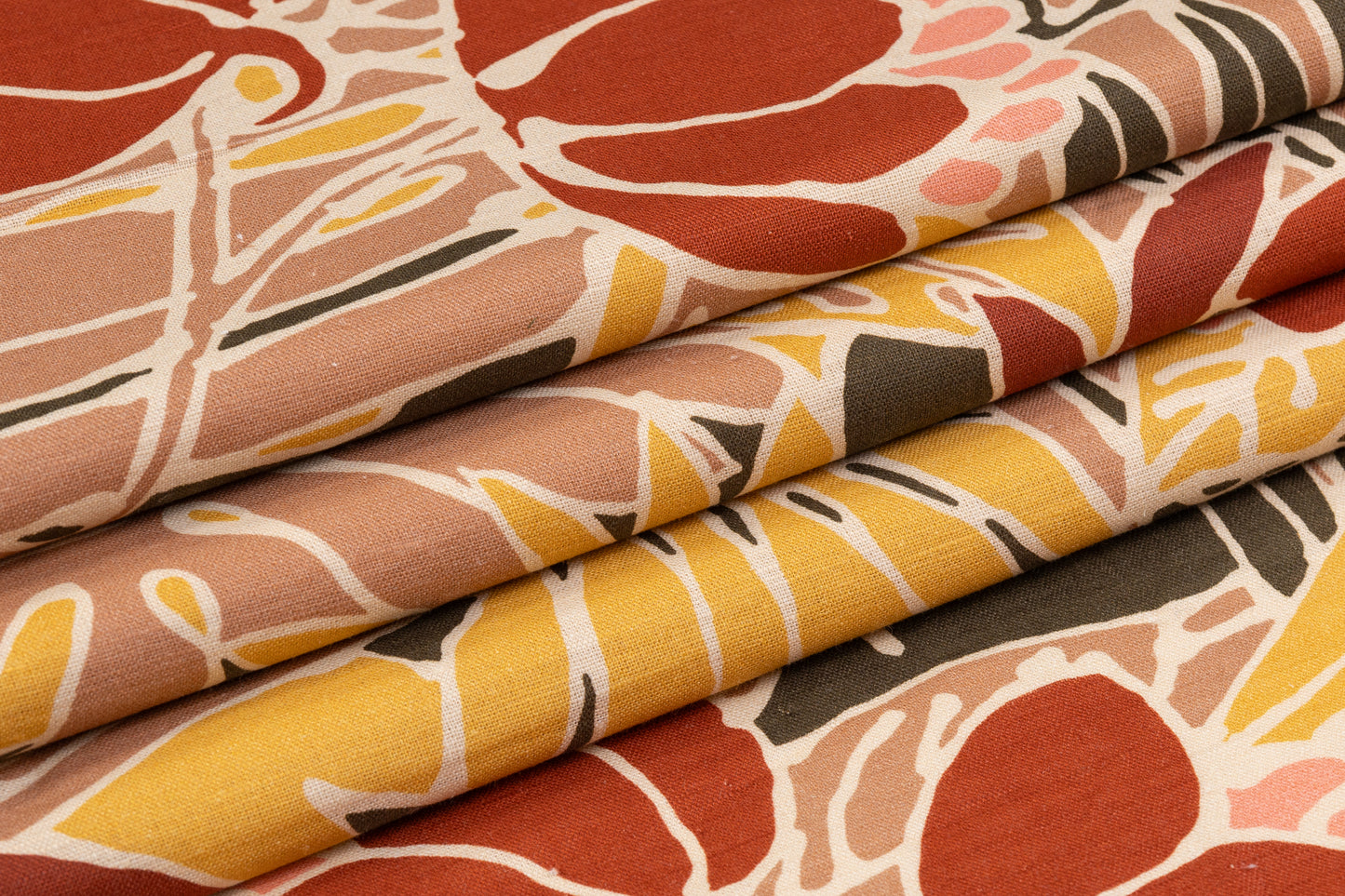 Tropical Italian Linen Viscose Blend - Pink / Maroon / Green / Yellow