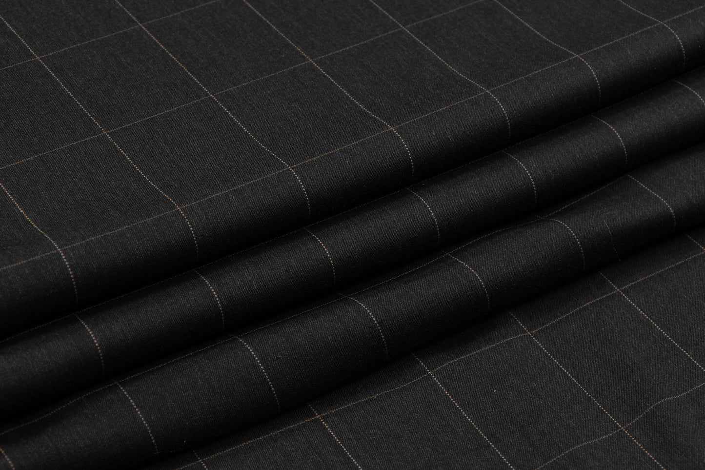 Windowpane Italian Wool Suiting - Charcoal Gray / Multicolor