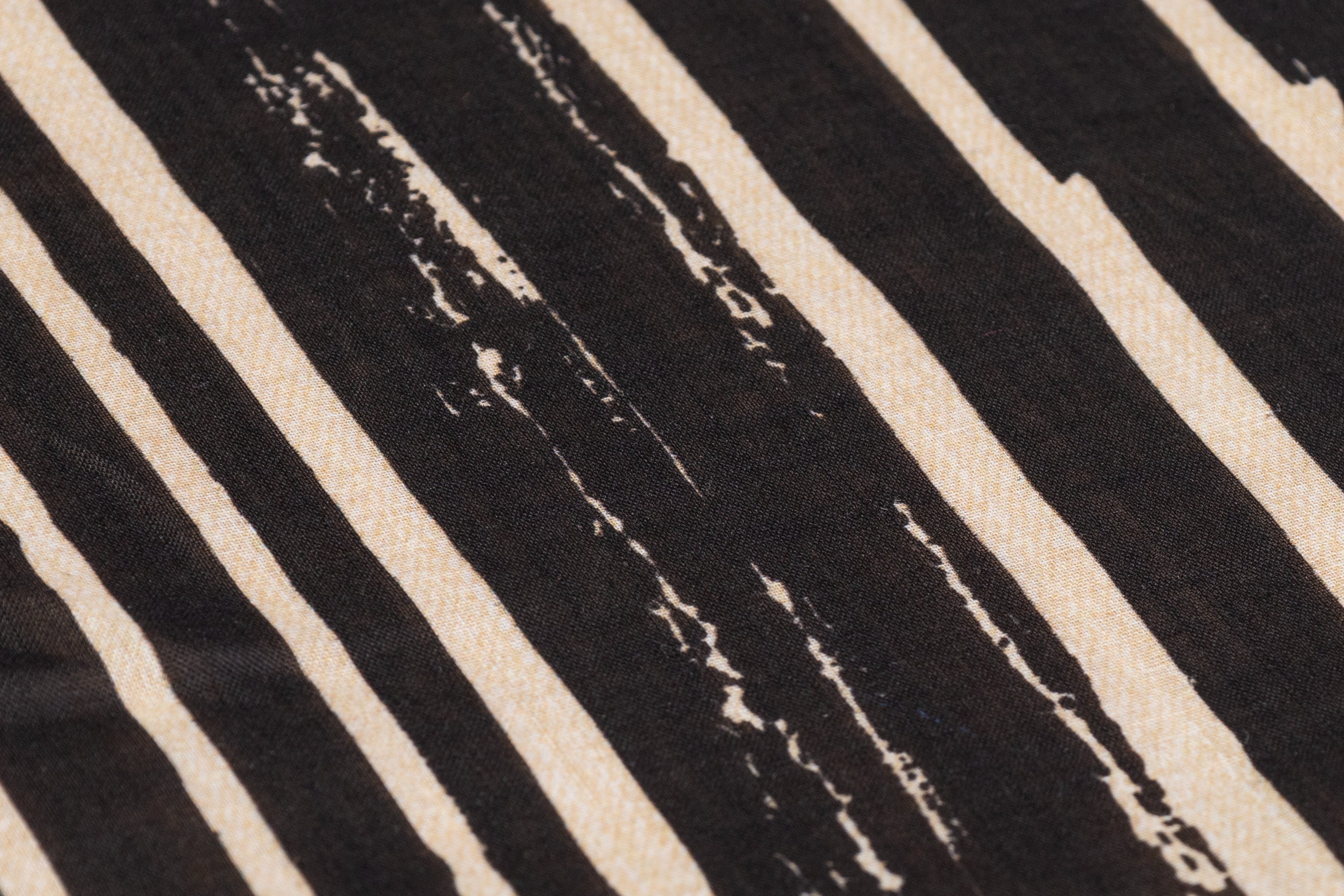 Segmented Striped Italian Linen - Black / Beige / Brown
