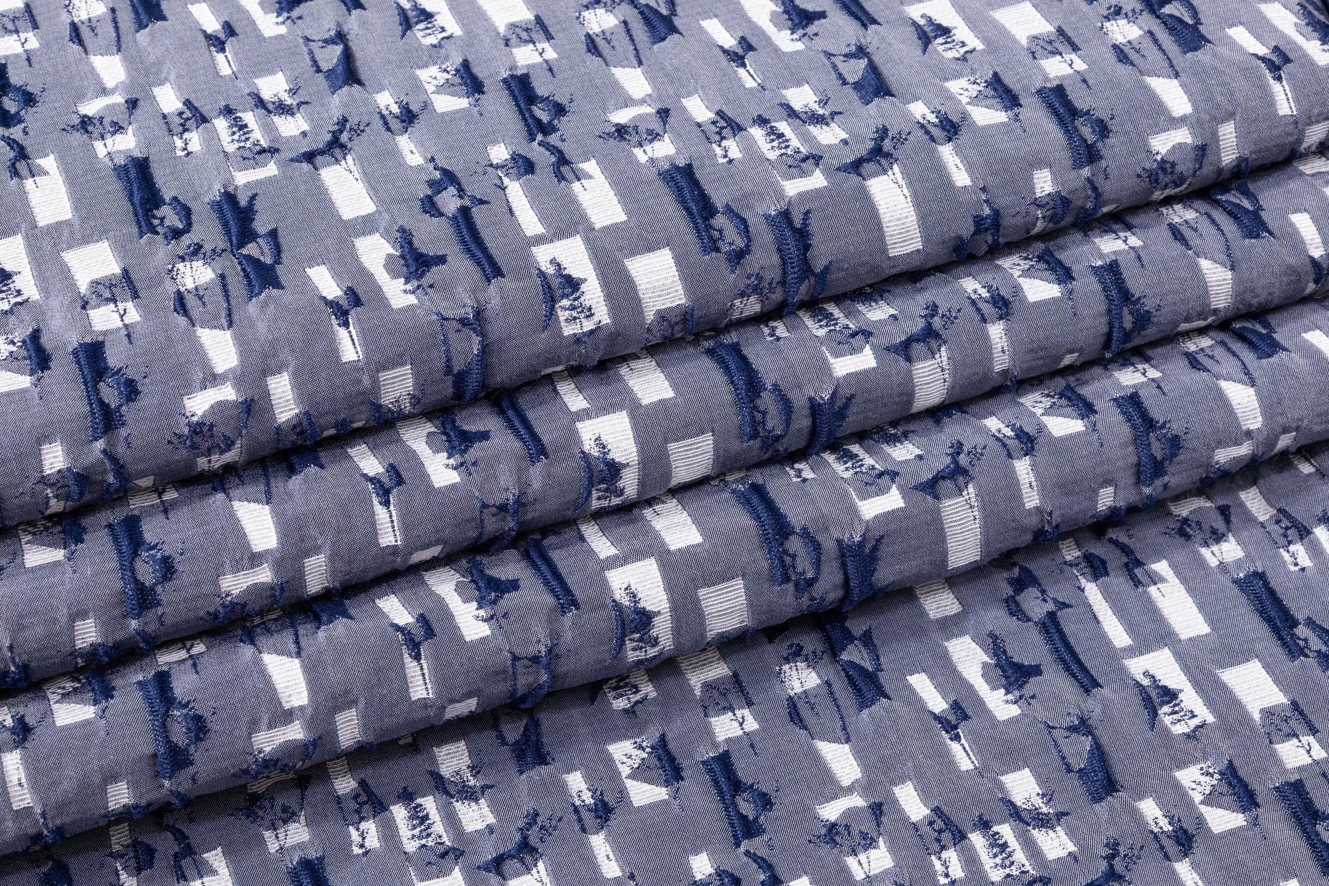 Abstract Crushed Metallic Brocade - Blue