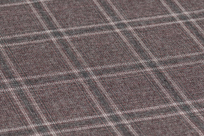 Checked Italian Wool Cotton Silk Suiting - Gray / Red