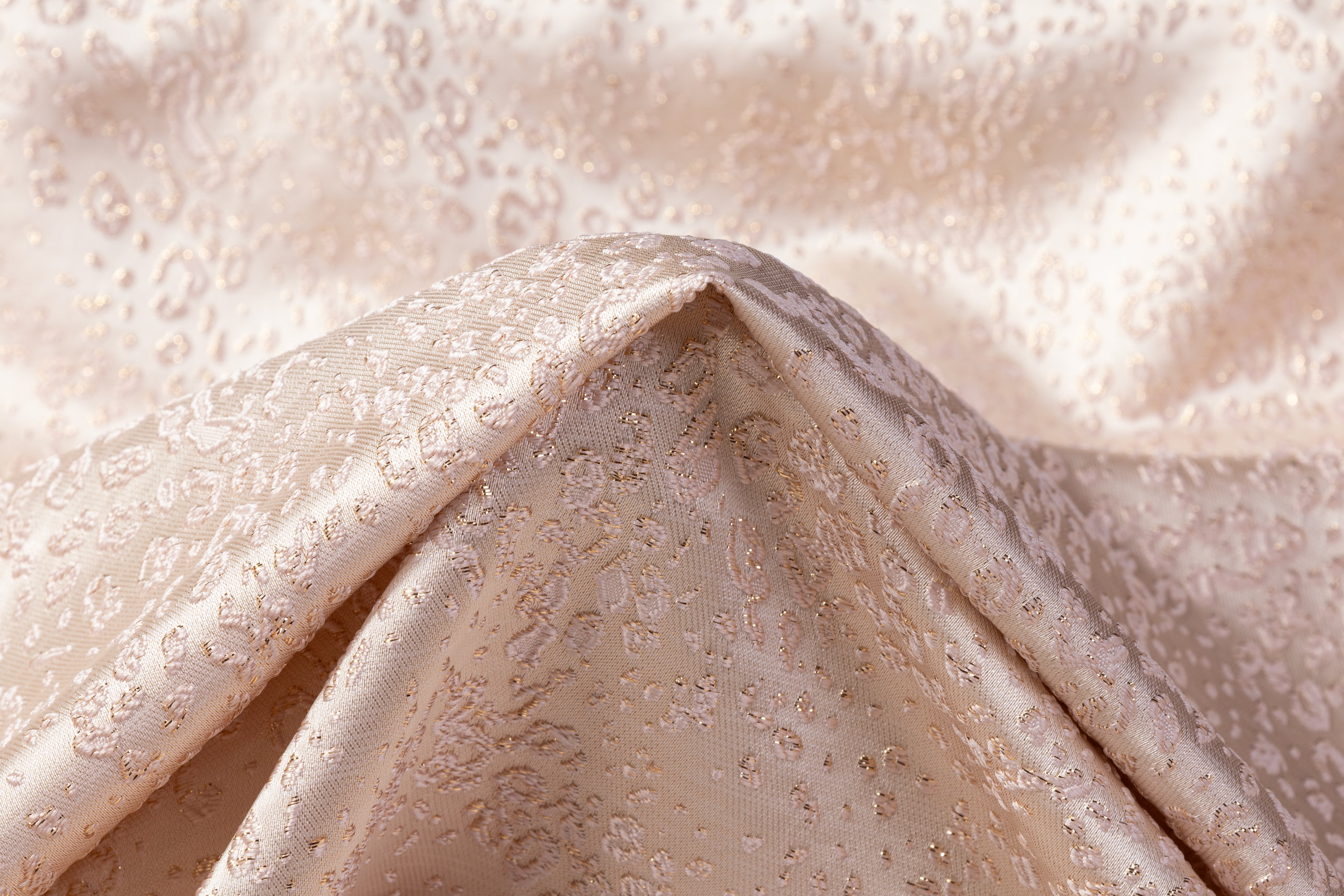 Cheetah Metallic Brocade - Blush