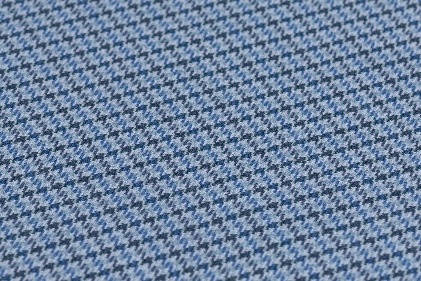 Angelico - Houndstooth Italian Poly Wool Suiting - Blue
