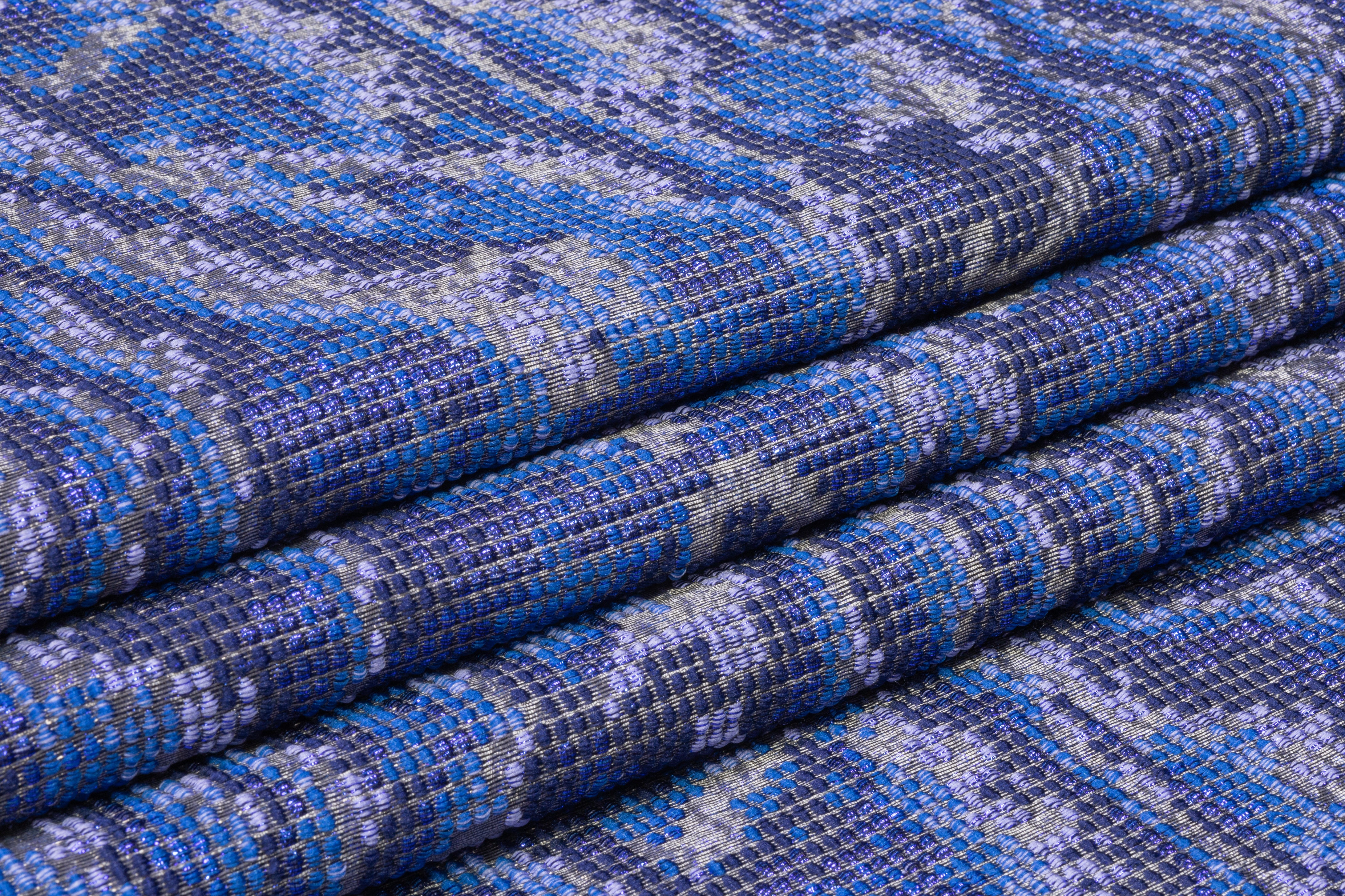 Textured Metallic Italian Brocade - Blue