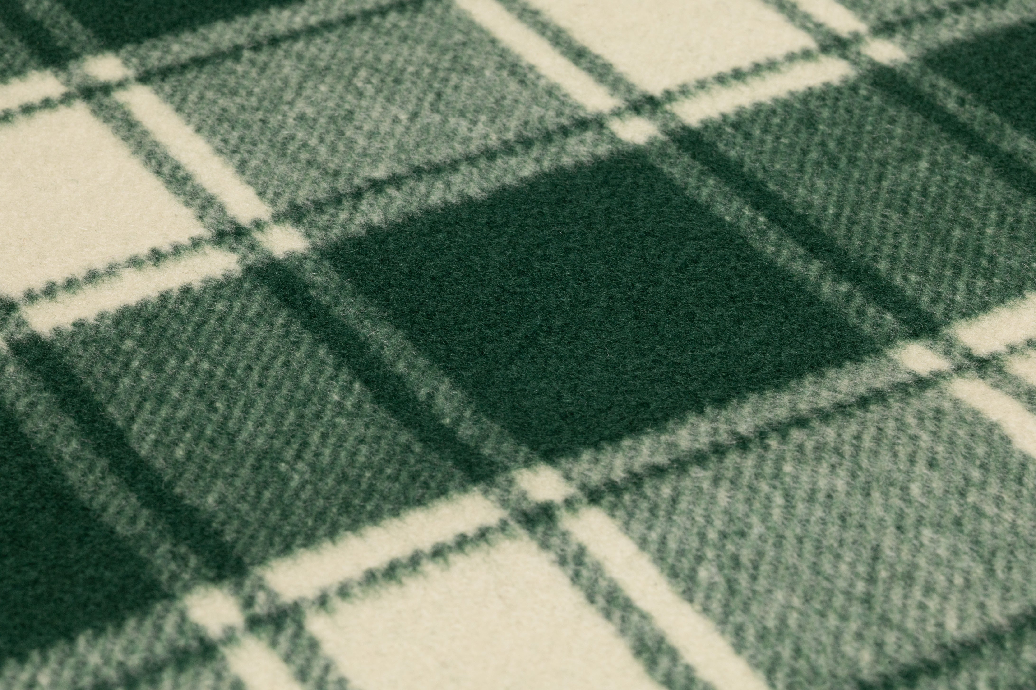 Plaid Italian Brushed Wool Coating - Green